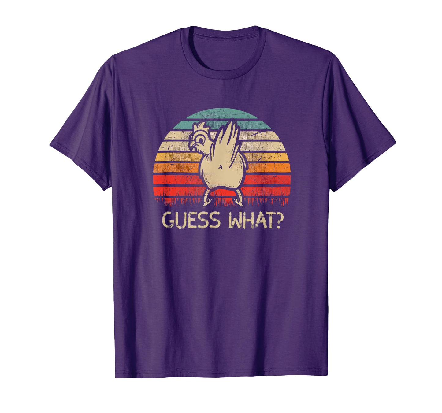 Retro Vintage Guess What Chicken Butt Funny T-Shirt
