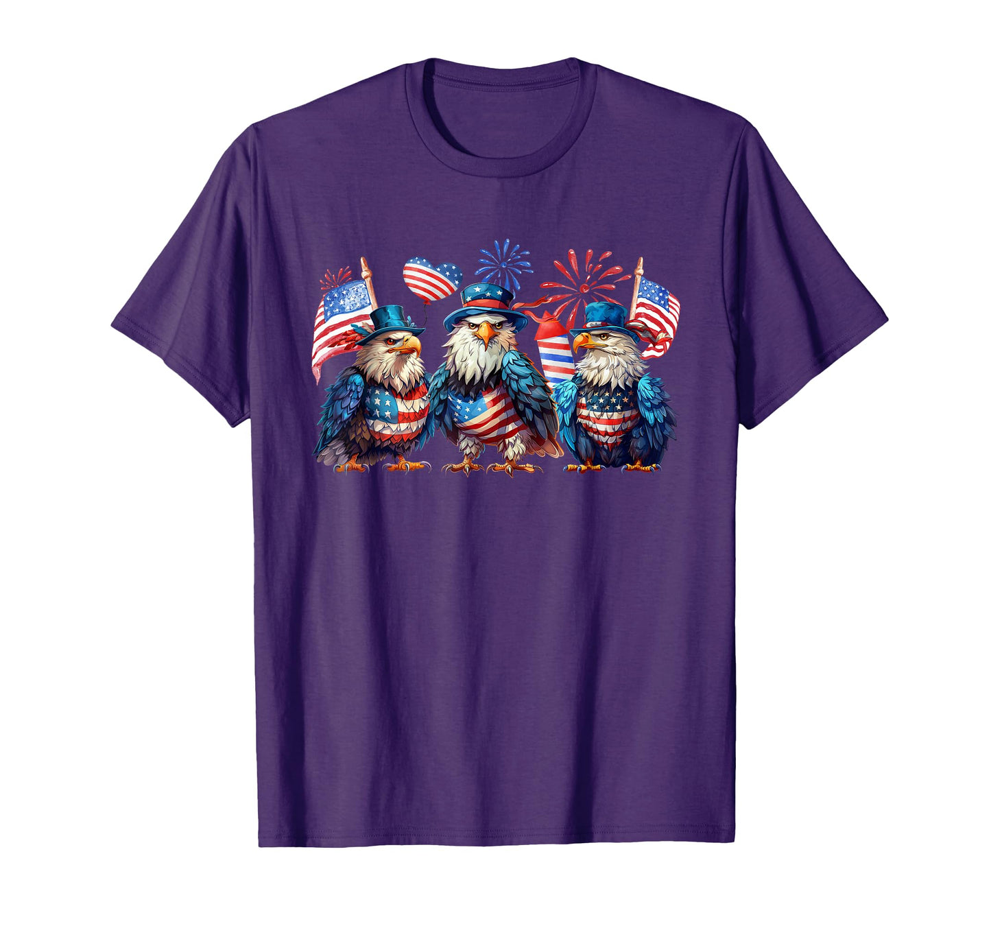 Funny 4th Of July Eagle Patriotic USA American Flag T-Shirt