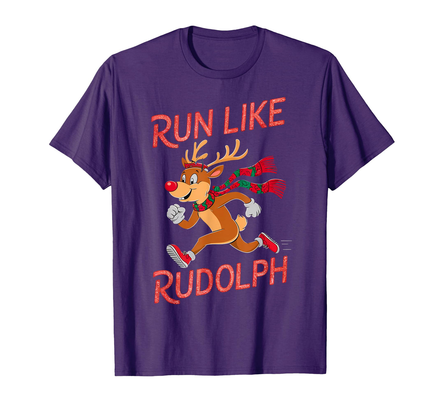 Reindeer Rudolph Christmas Running Runner Costume Marathon T-Shirt