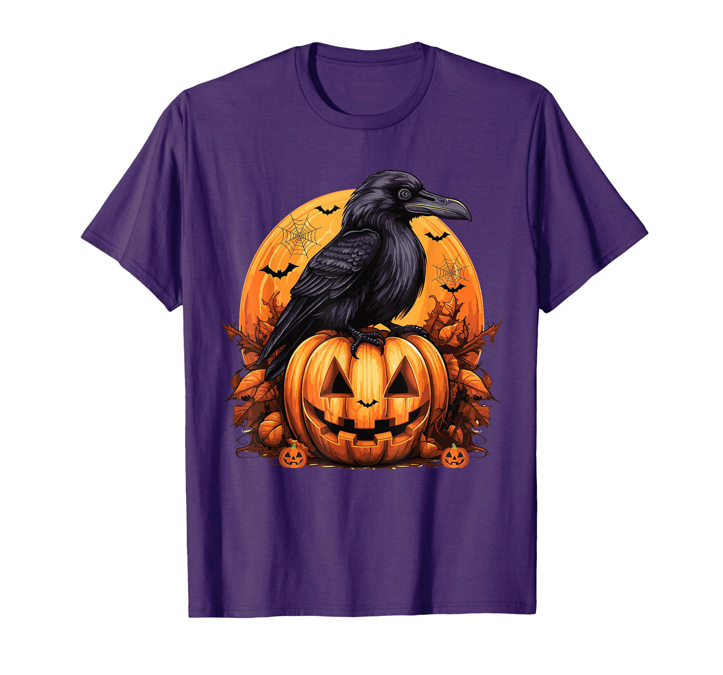 Crow Bird on Pumpkin Crow and Jack o lantern Halloween Party T-Shirt