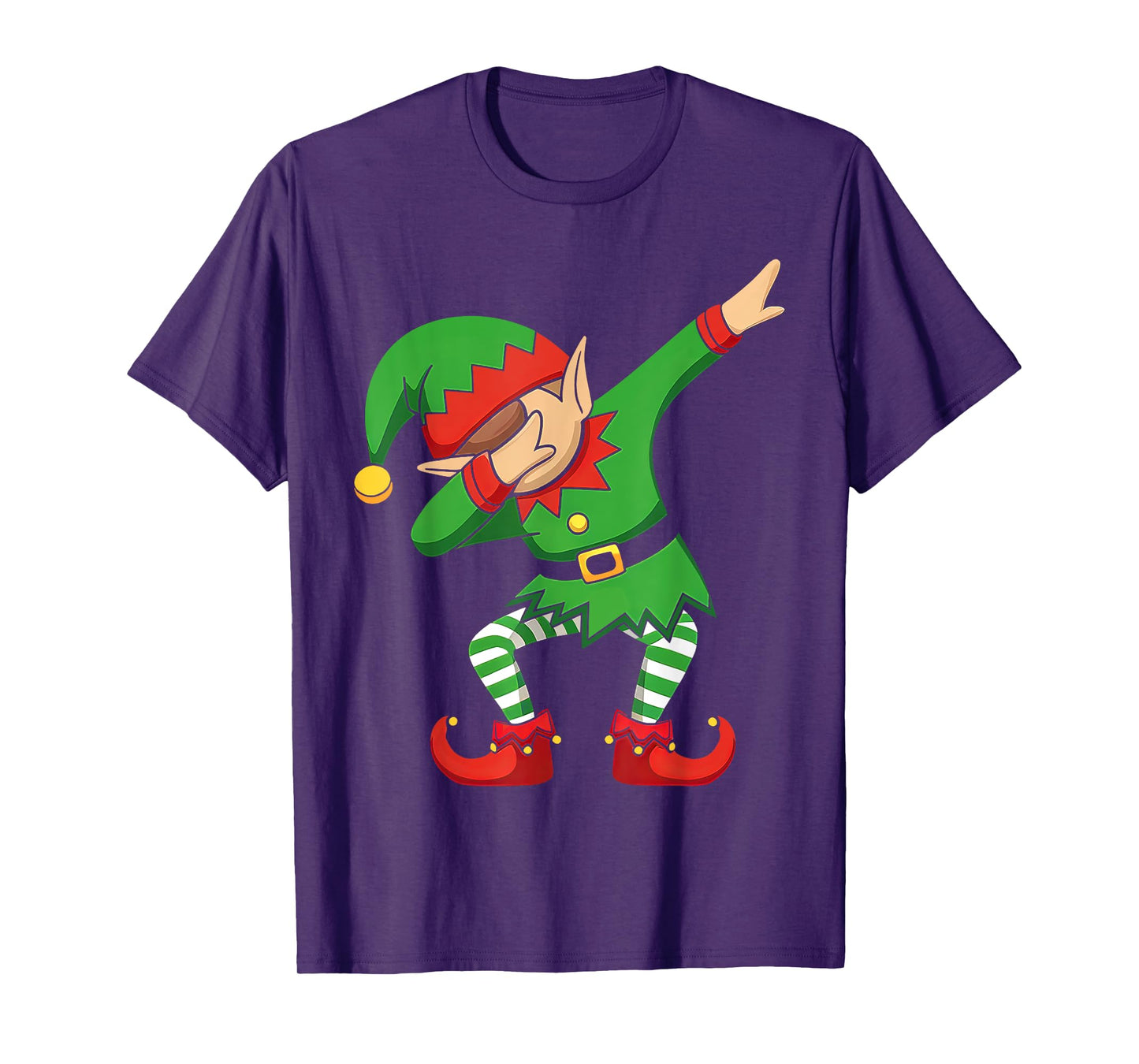 Dabbing Elf Christmas Squad Funny Xmas Family Boys Kids T-Shirt
