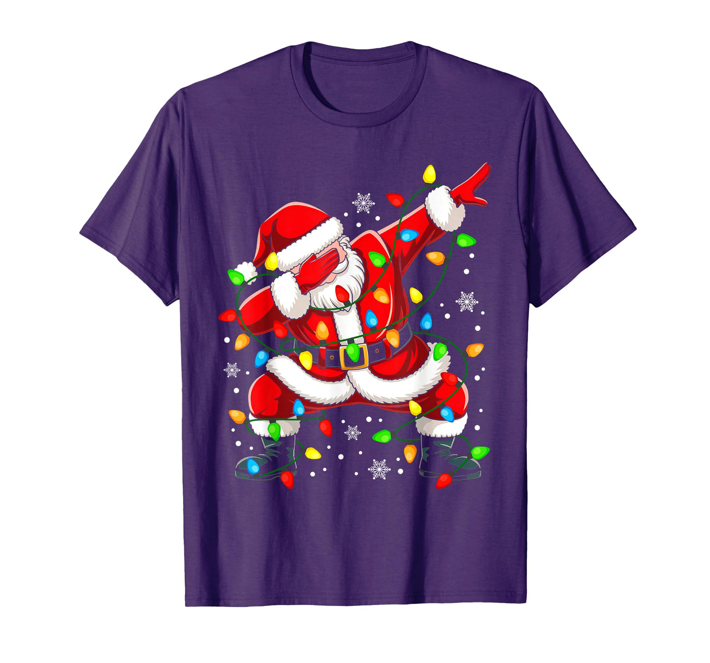 Boys Santa Shirt For Kids Toddler Funny Christmas Lights T-Shirt