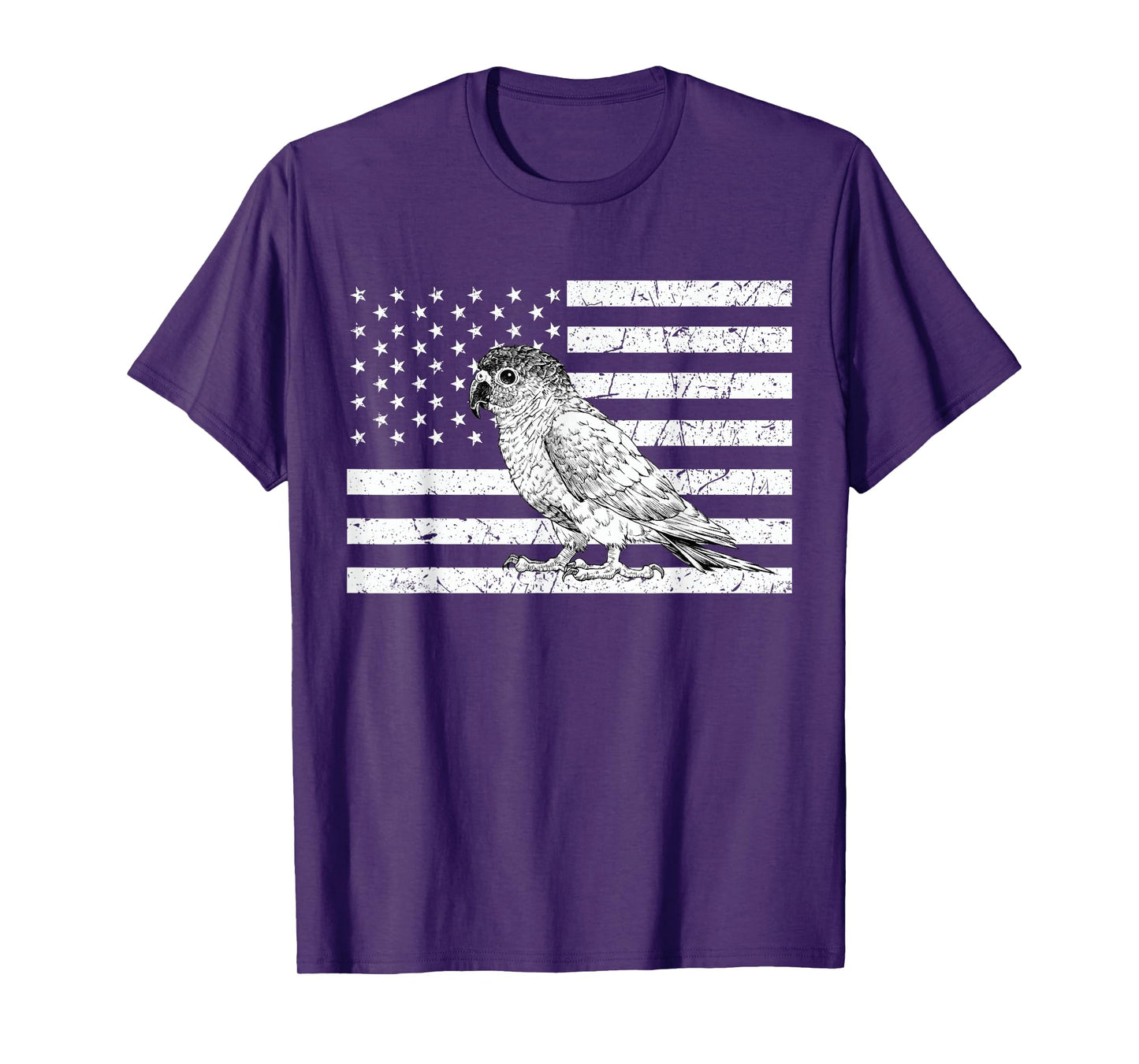 Green Cheek Conure 4th of July US American Flag Patriotic T-Shirt