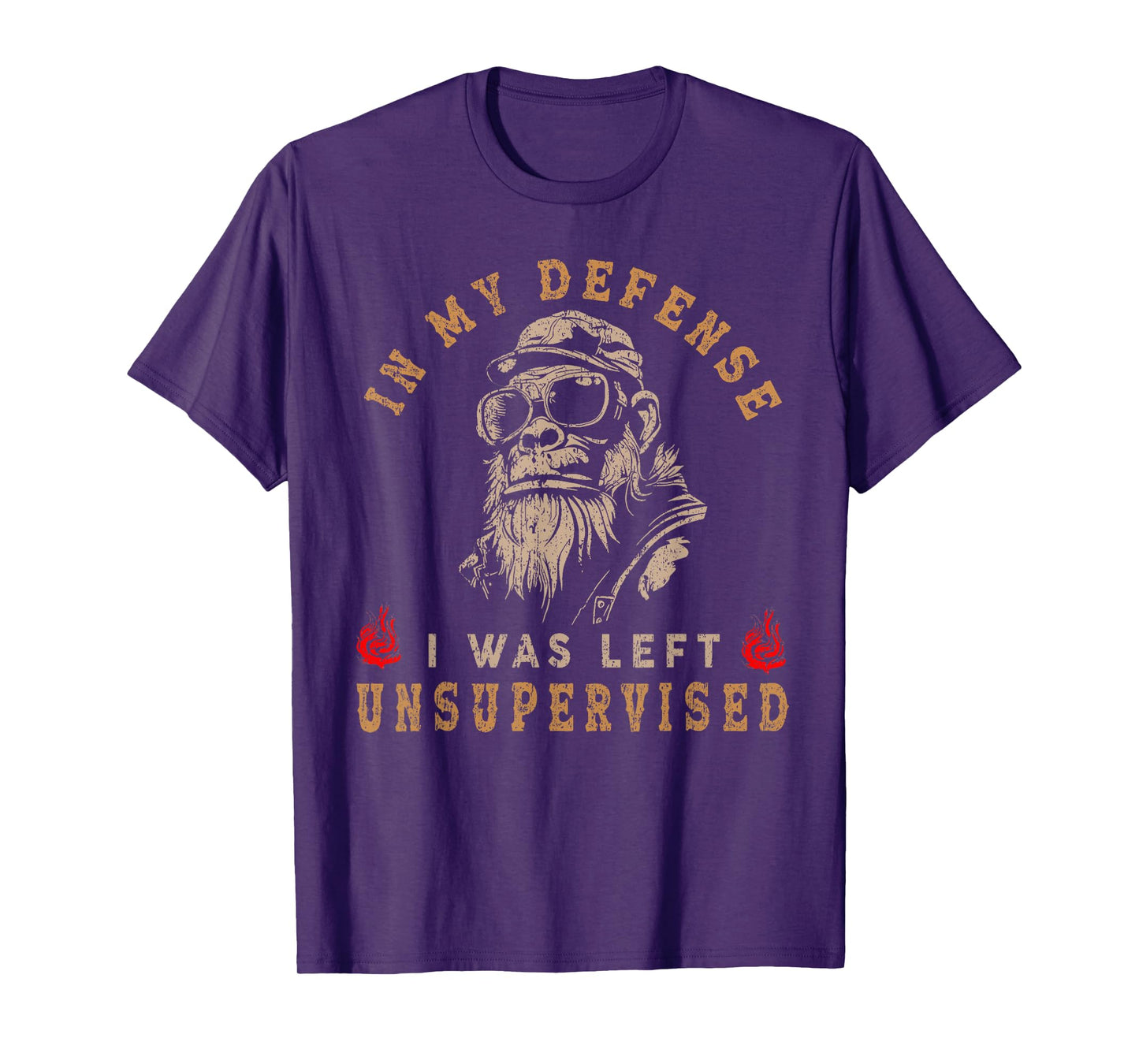Funny Monkey In My Defense I Was Left Unsupervised T-Shirt