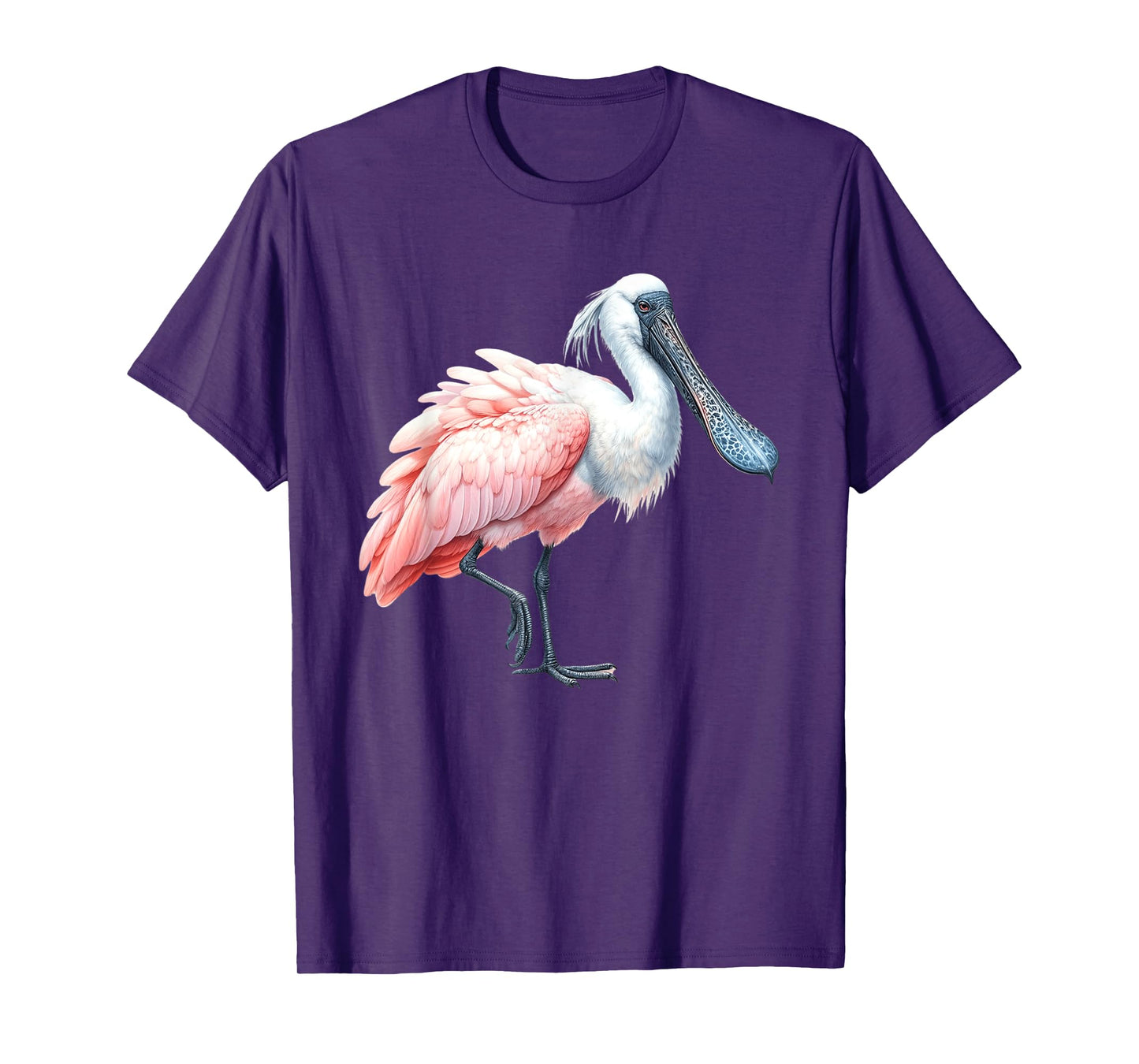 Urban Empyre Unisex Kids Roseate Spoonbill Bird T-Shirt, Black, Small, Short Sleeve, Polyester 100%