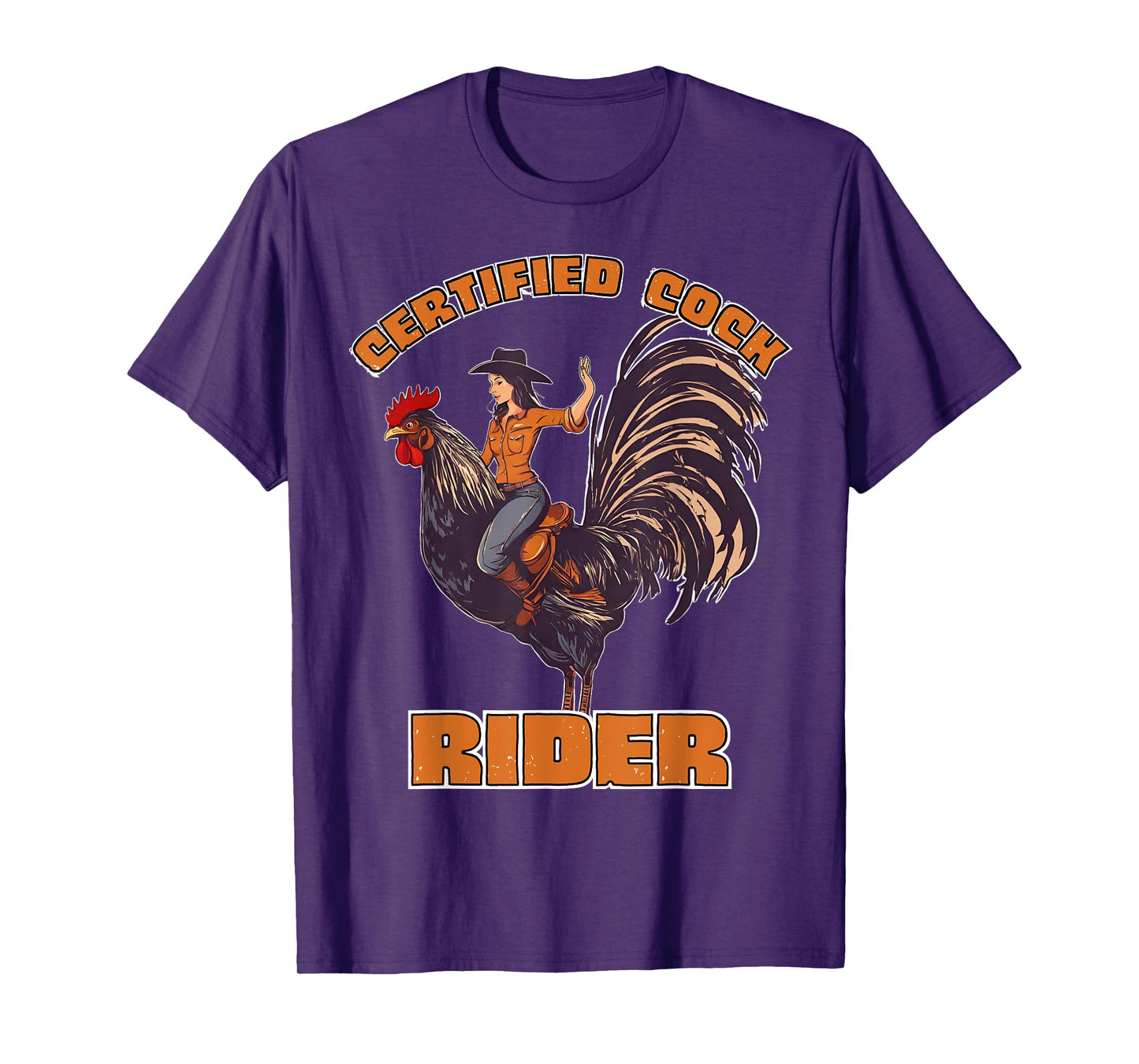 Certified Cock Rider Funny Cowgirl Rooster Adult Humor T-Shirt