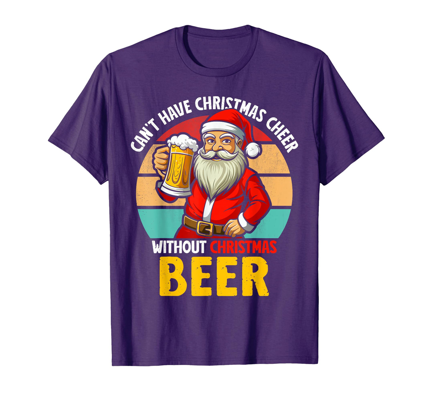 Santa Claus Christmas Beer Drinking Funny 2024 Xmas Party T-Shirt