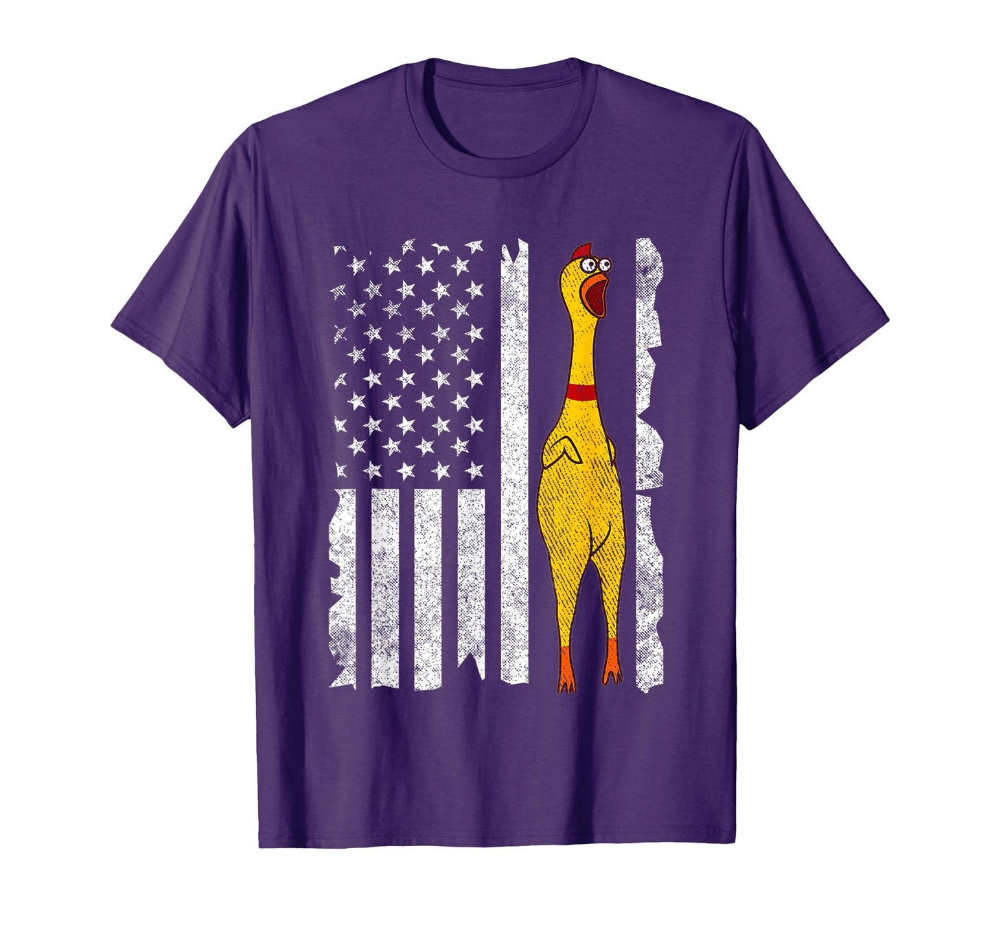 Funny Rubber Chicken Vintage American US Flag Men & Women T-Shirt