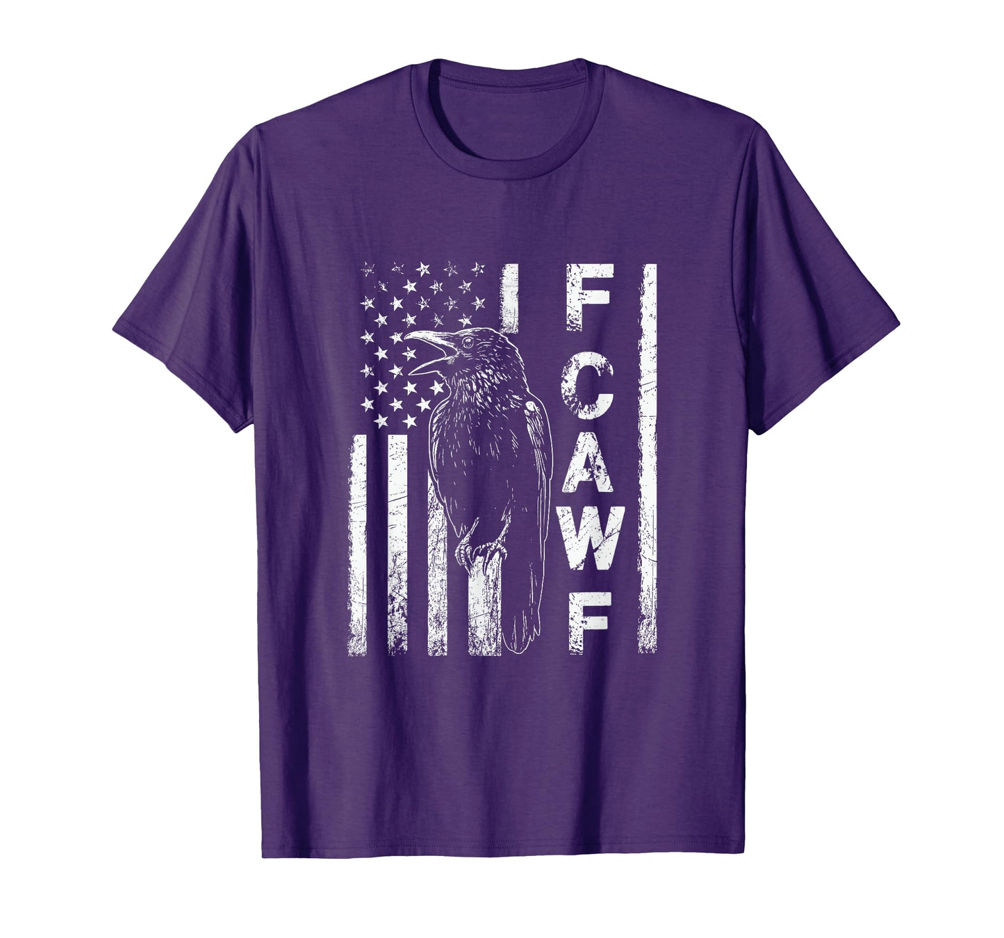 Funny F CAW F Crow with USA flag T-Shirt