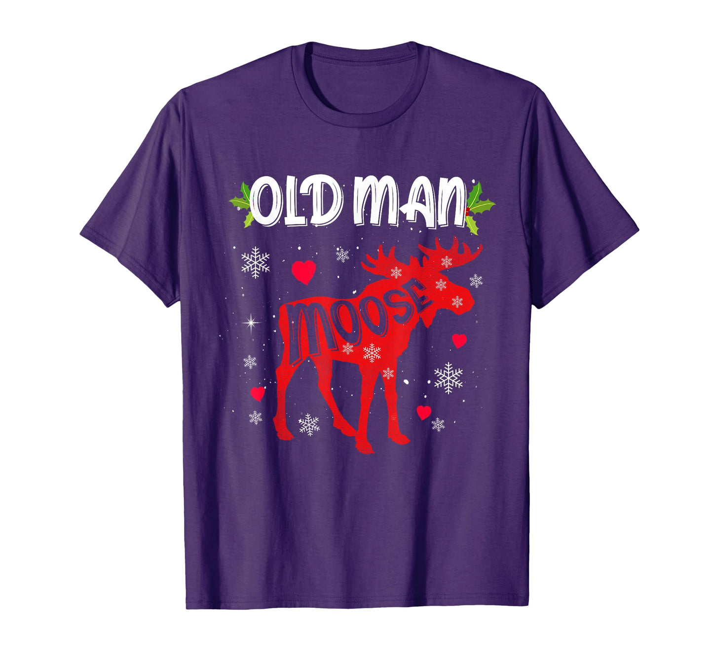 Old Man Moose Heart Christmas Family Matching Xmas Pajamas T-Shirt