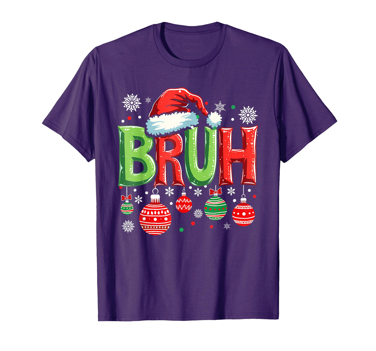 Christmas Bruh Meme Funny Saying Bro Greeting Teens Boy Girl T-Shirt