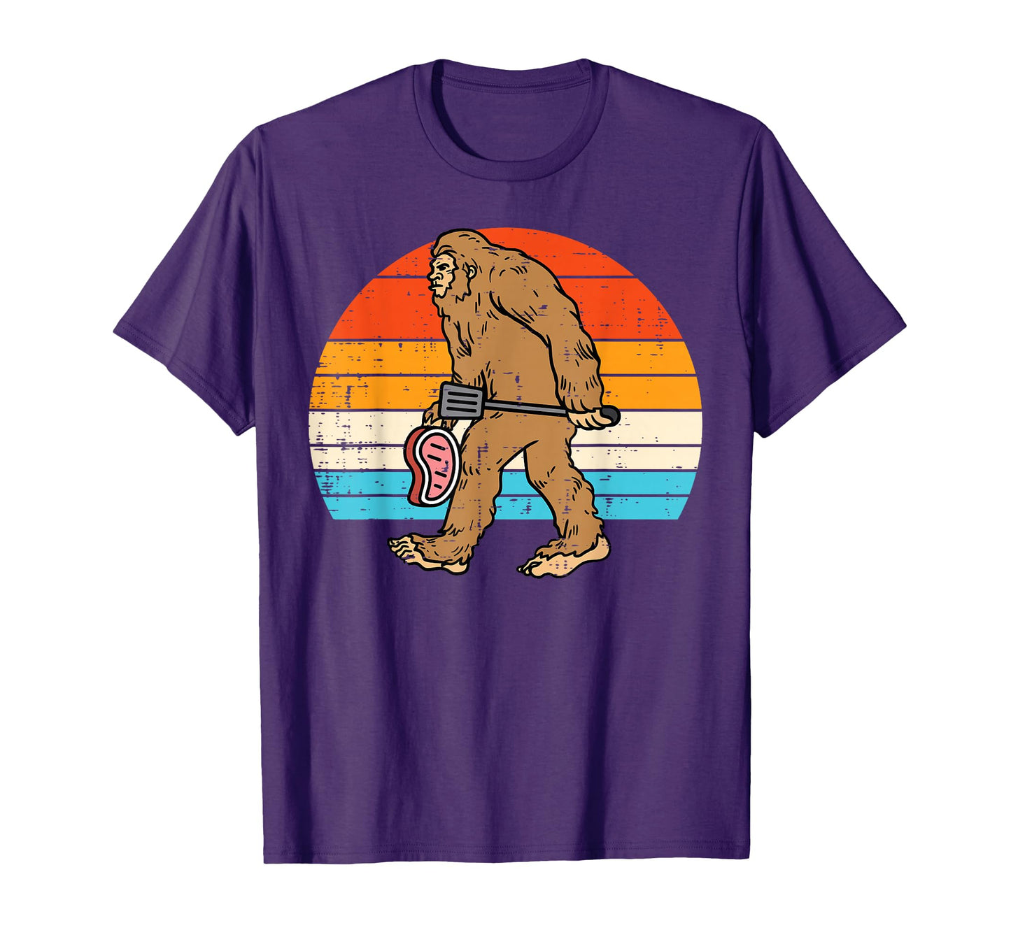 Bigfoot Sasquatch Bbq Retro Barbecue Grilling Men Women Kids T-Shirt