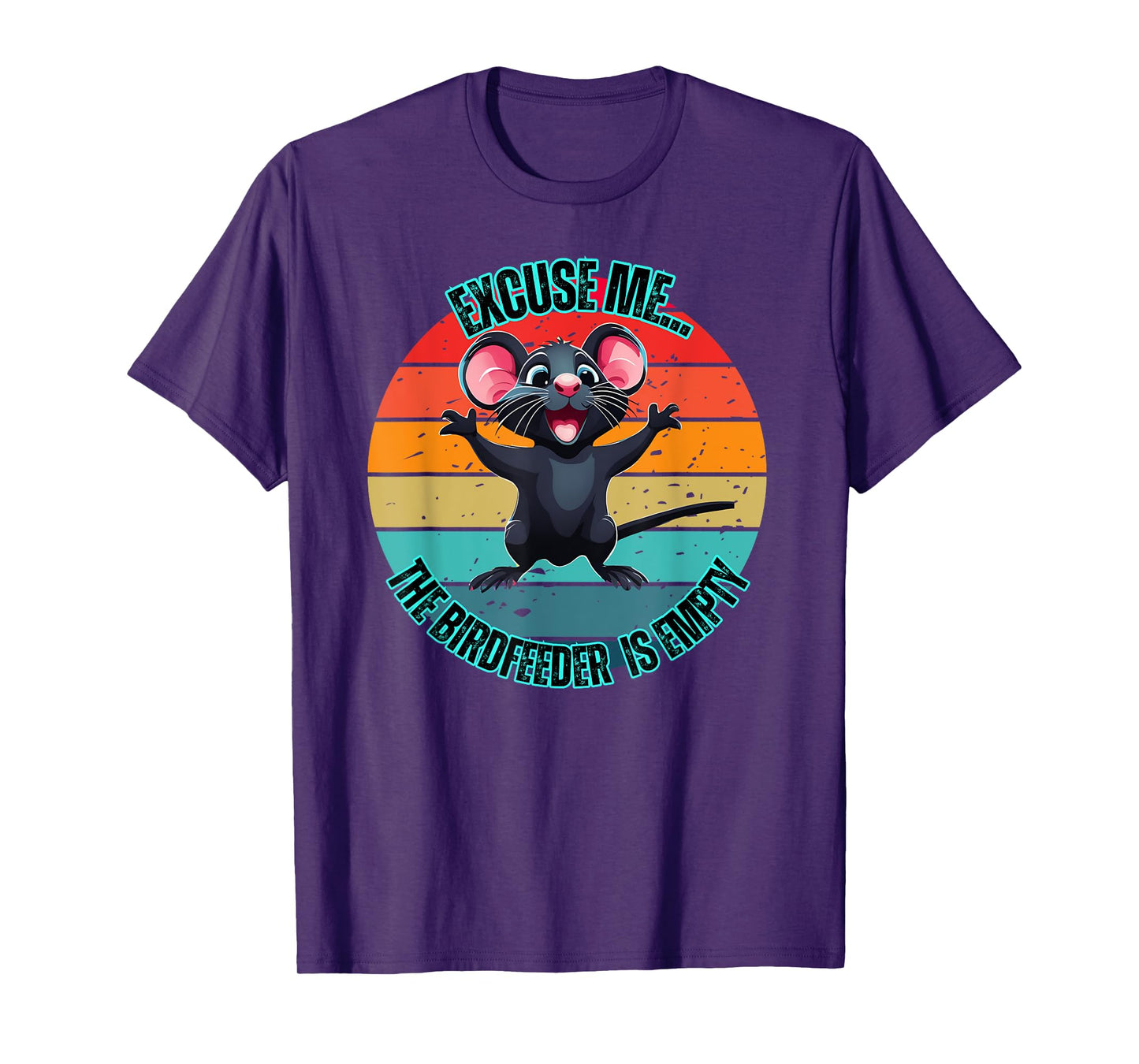 Funny Adorable Bird Feeder Empty Mouse Rat Wildlife Sunset T-Shirt