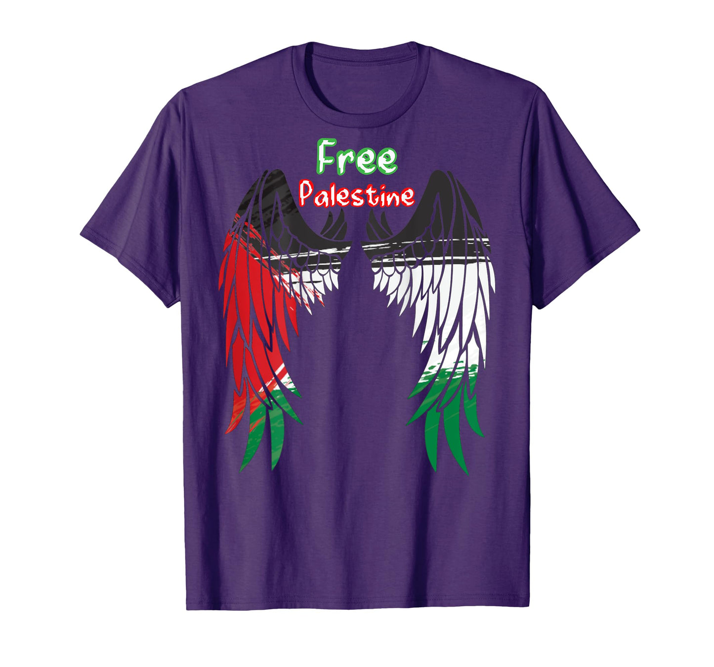 Palestine Flag Dad On Back Side Palestinian Angel Kids Wings T-Shirt
