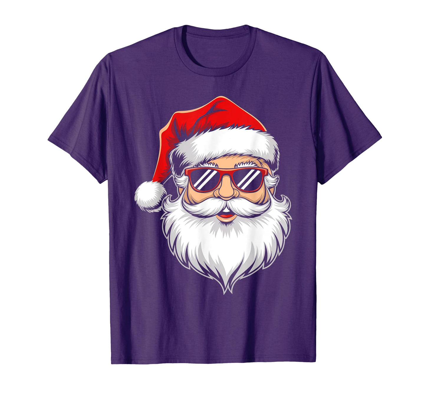 Mens Santa Shirt Boys Retro Sunglasses Christmas Santa Face T-Shirt