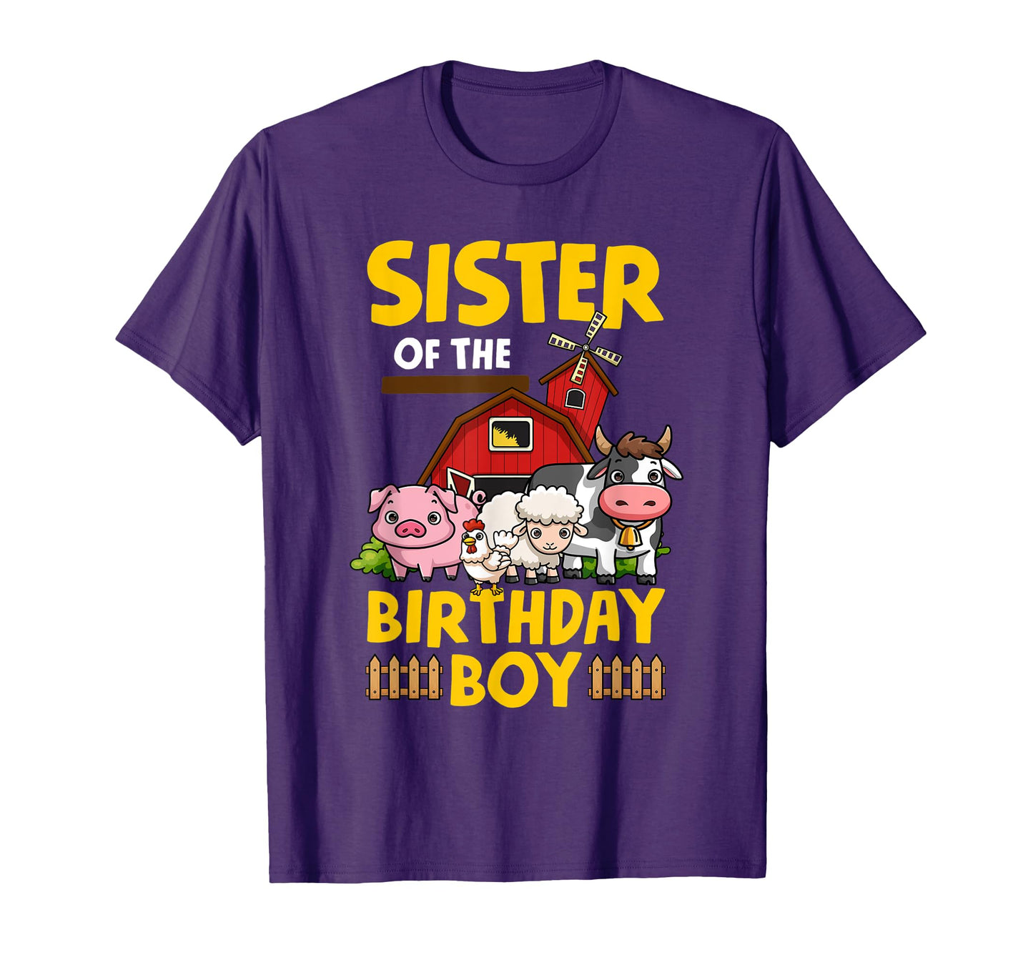 Sister Of The Birthday Boy Farm Animals Barnyard Party T-Shirt