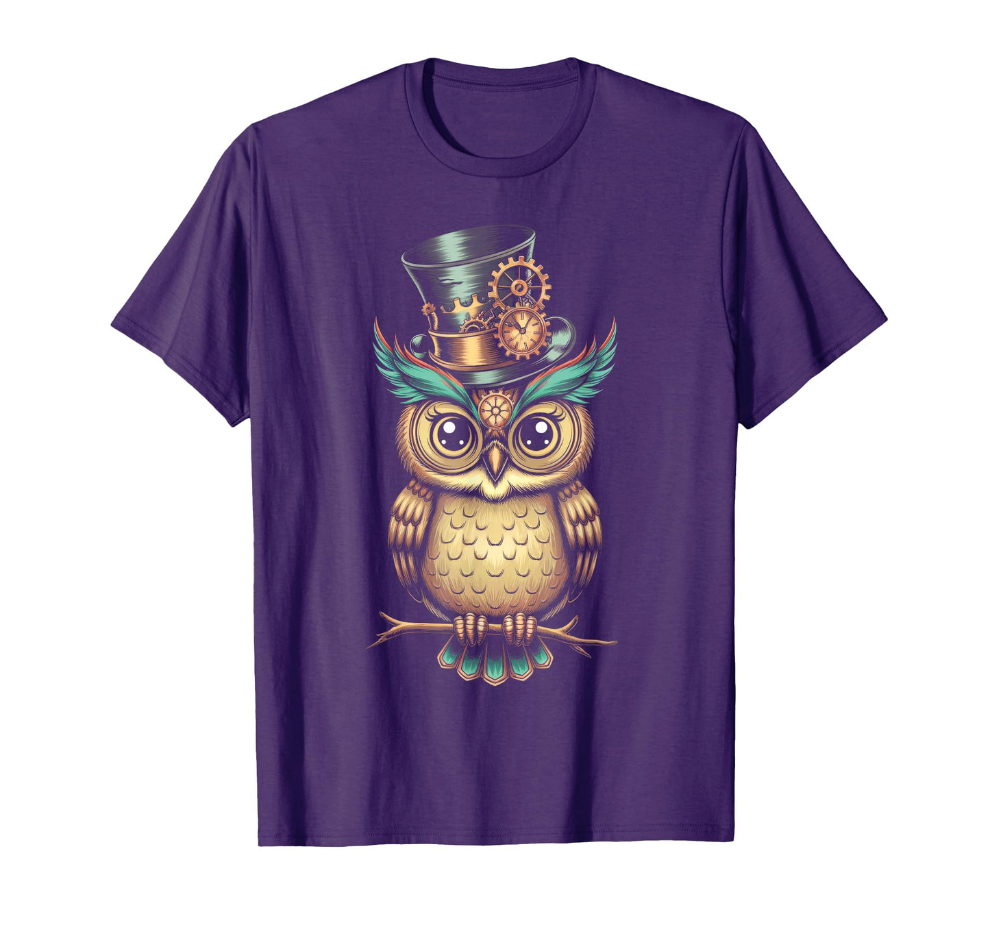 Steampunk Bird Owl Retro T-Shirt