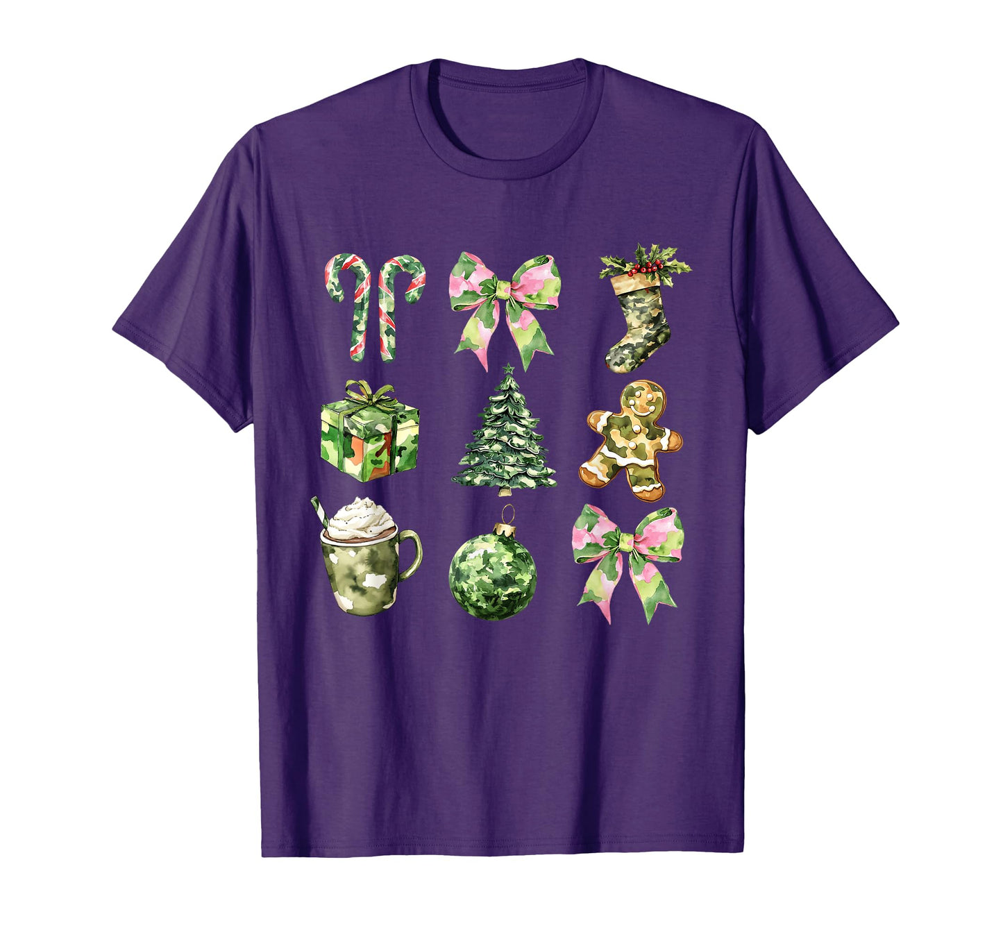 Camo Print Christmas Trees With Camouflage Print Xmas T-Shirt