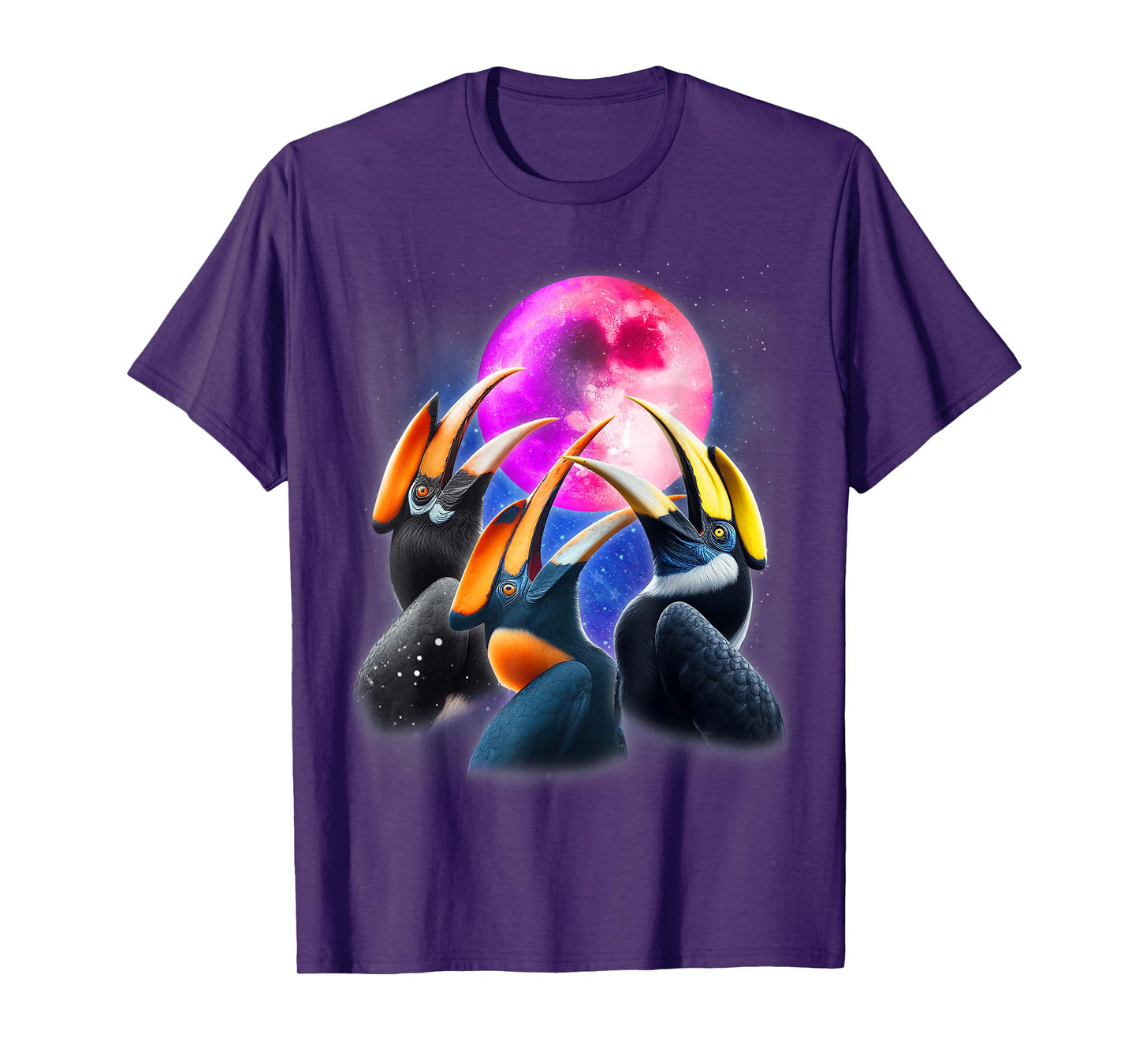 3 Hornbills Howling At The Moon Funny Hornbill Bird Lover T-Shirt