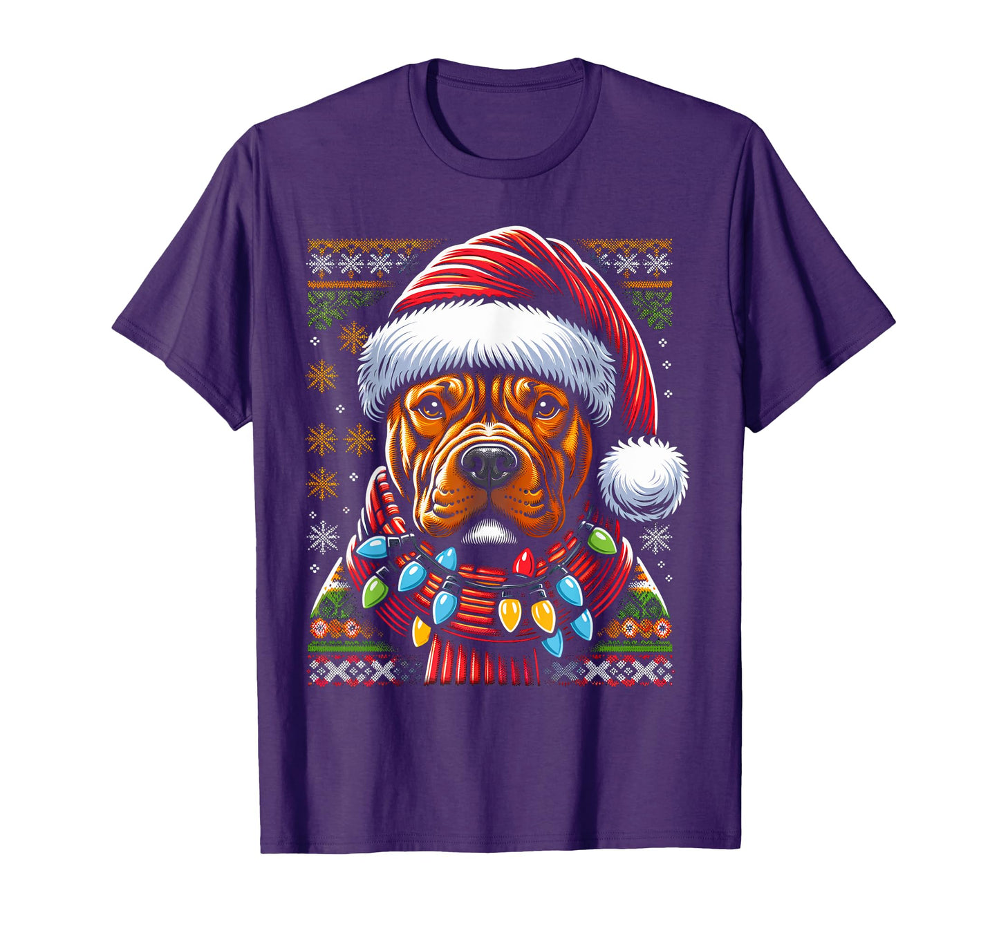 Christmas Pit bull Xmas Pit Bull Mom Dog Lover Santa Womens T-Shirt