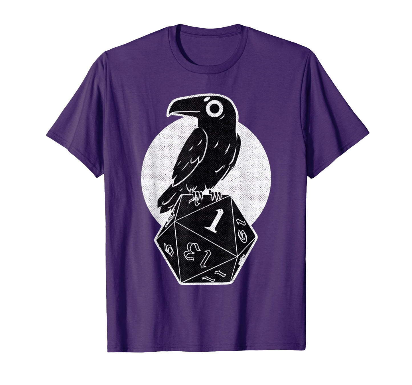 Vintage Funny Crow Cute Dark Bird Retro Roll Dice Game T-Shirt