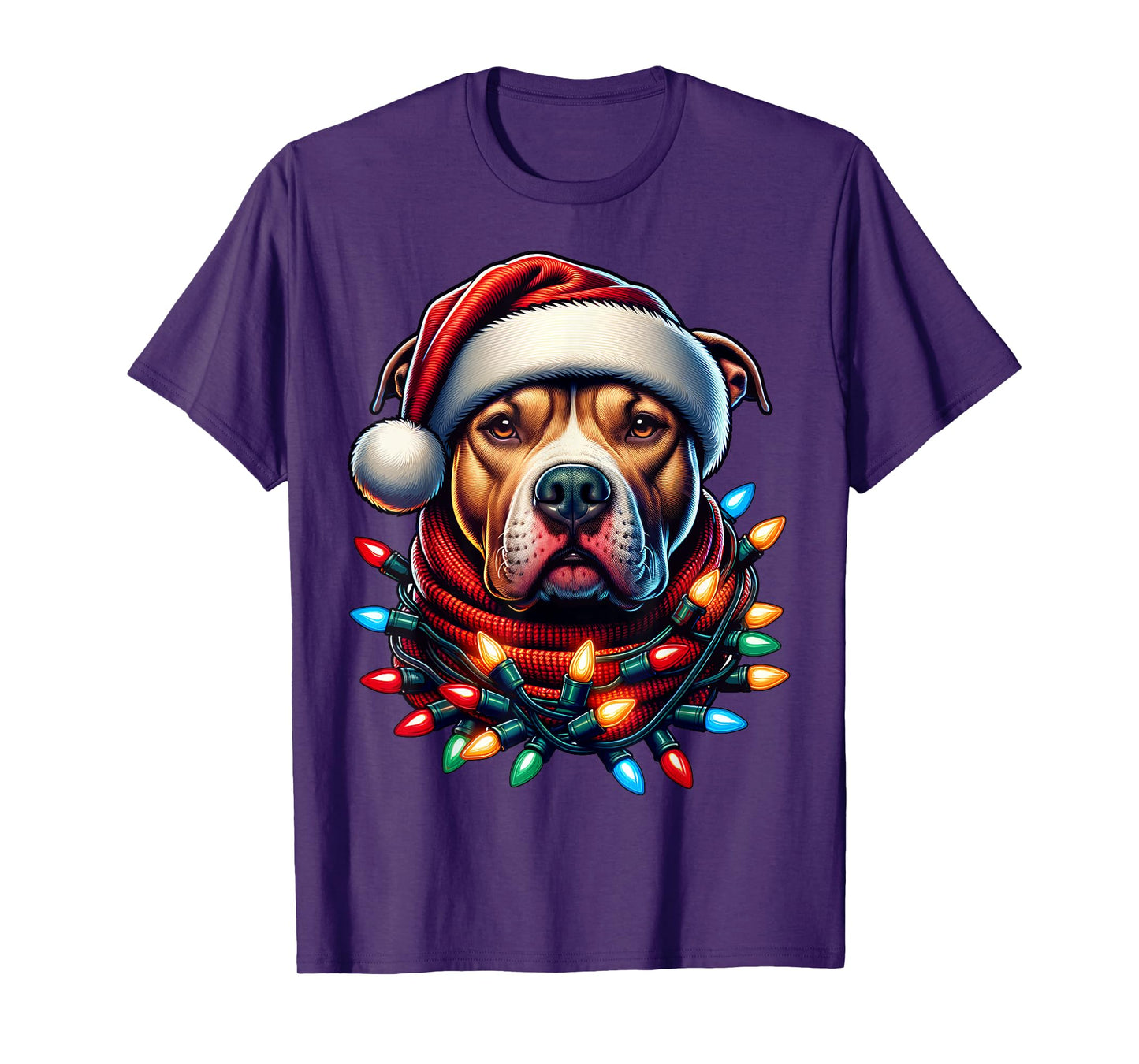 Christmas Pit bull Xmas Pit Bull Mom Dog Lover Santa Womens T-Shirt