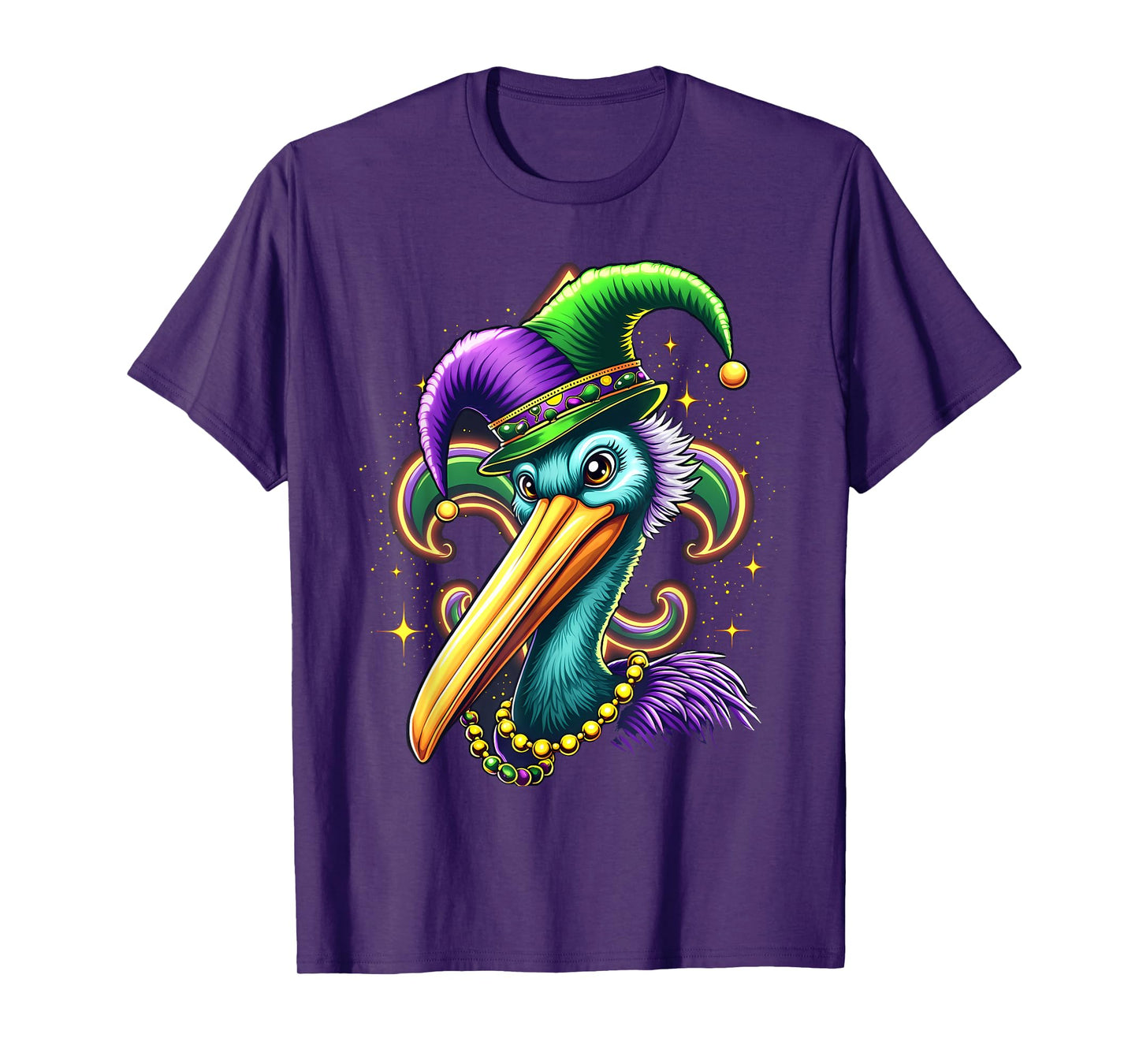 Mardi Gras Pelican Louisiana Parade Animal Lover Men Women T-Shirt