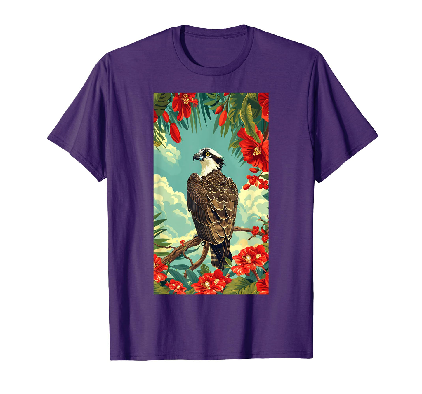 Osprey Bird Flowers Floral Women Girls Men Boys Kids T-Shirt