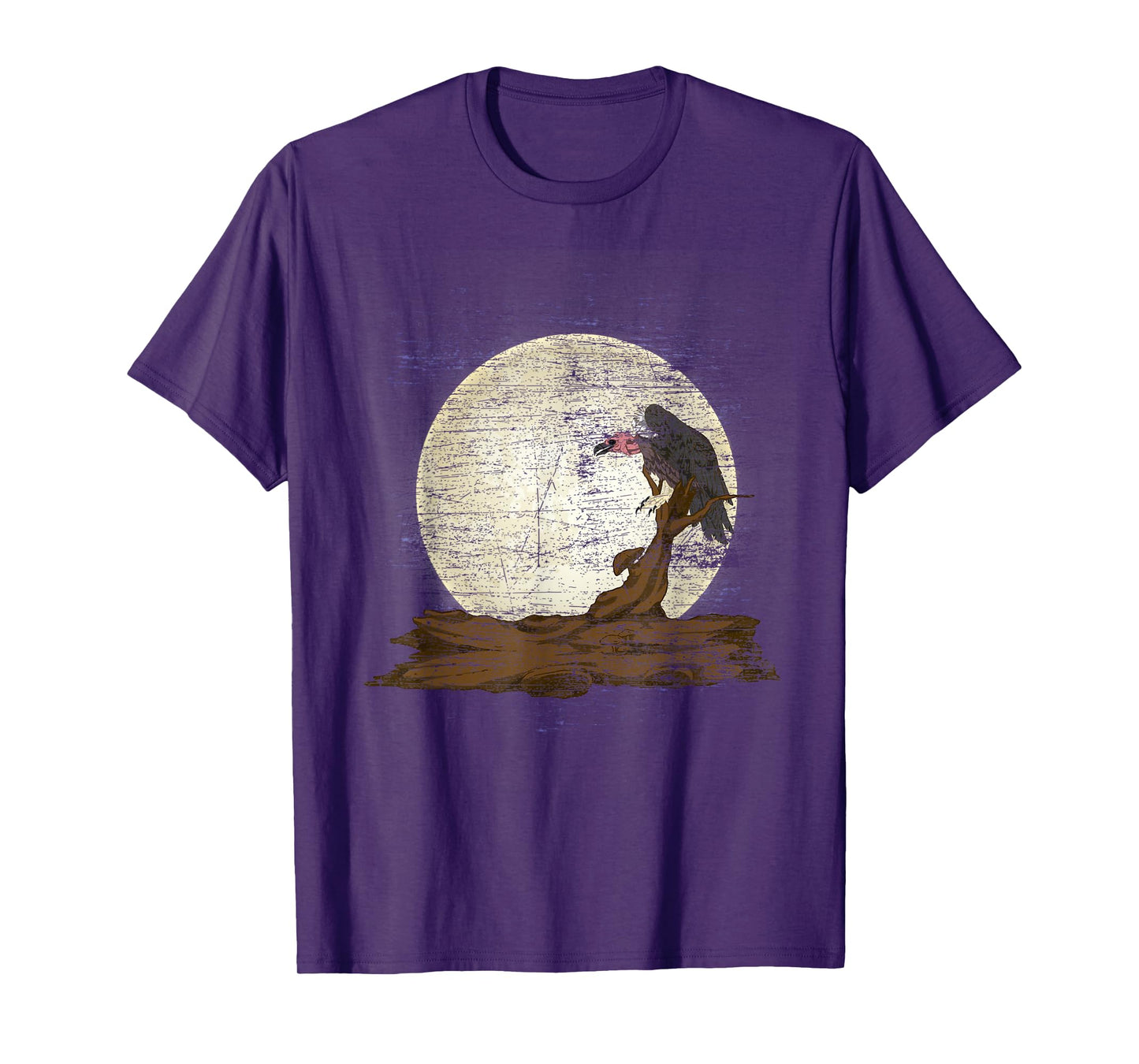 Scavenger Bird Moonlight Full Moon Turkey Vulture Vulture T-Shirt