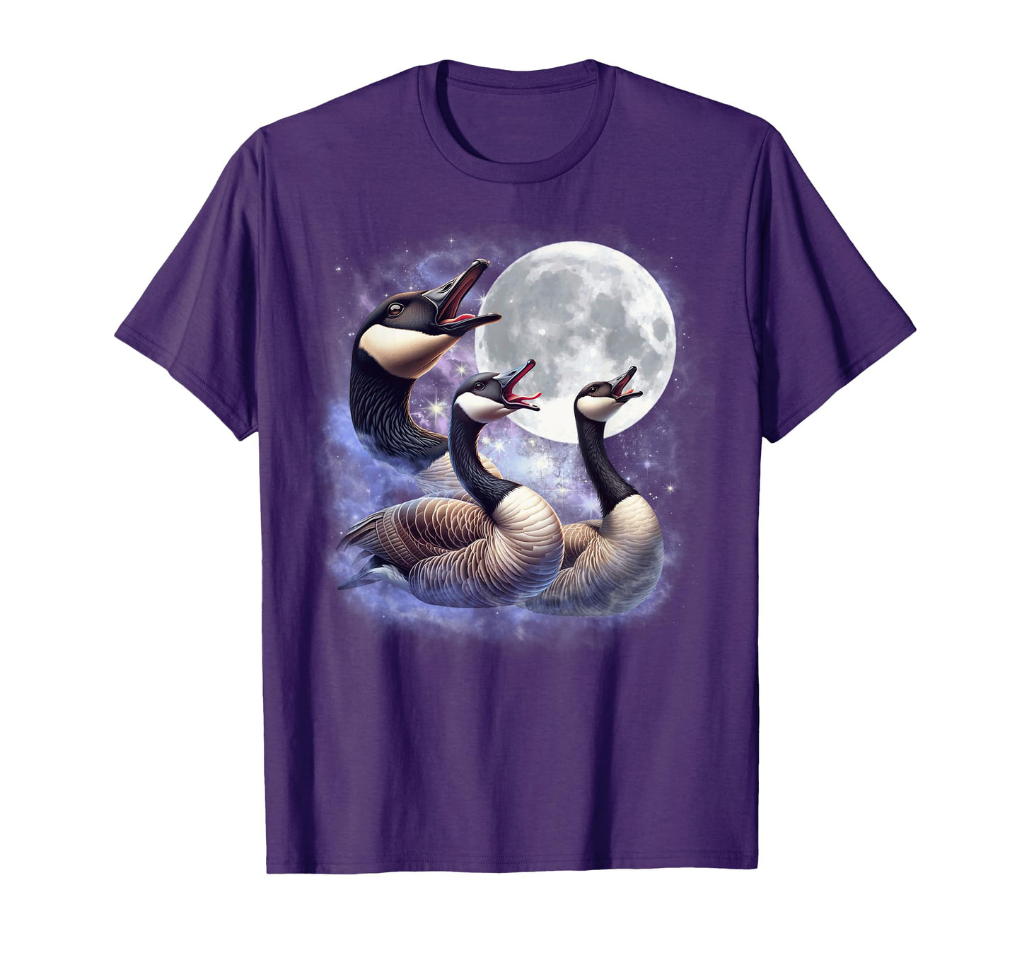 Three Geese Moon Funny Goose Howling Wolfs Moon Parody T-Shirt