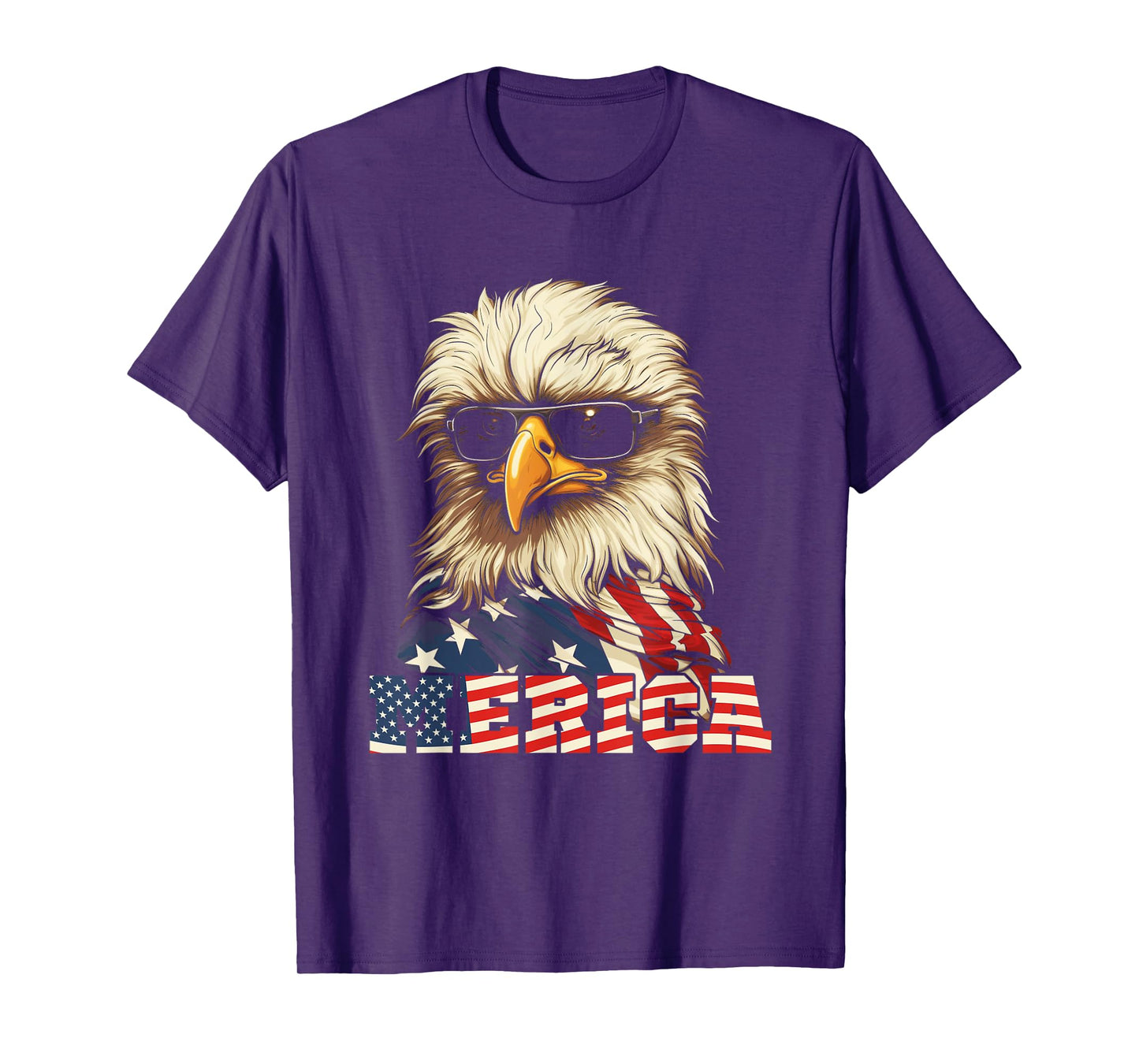 Merica USA American Flag Patriotic 4th of July Bald Eagle T-Shirt