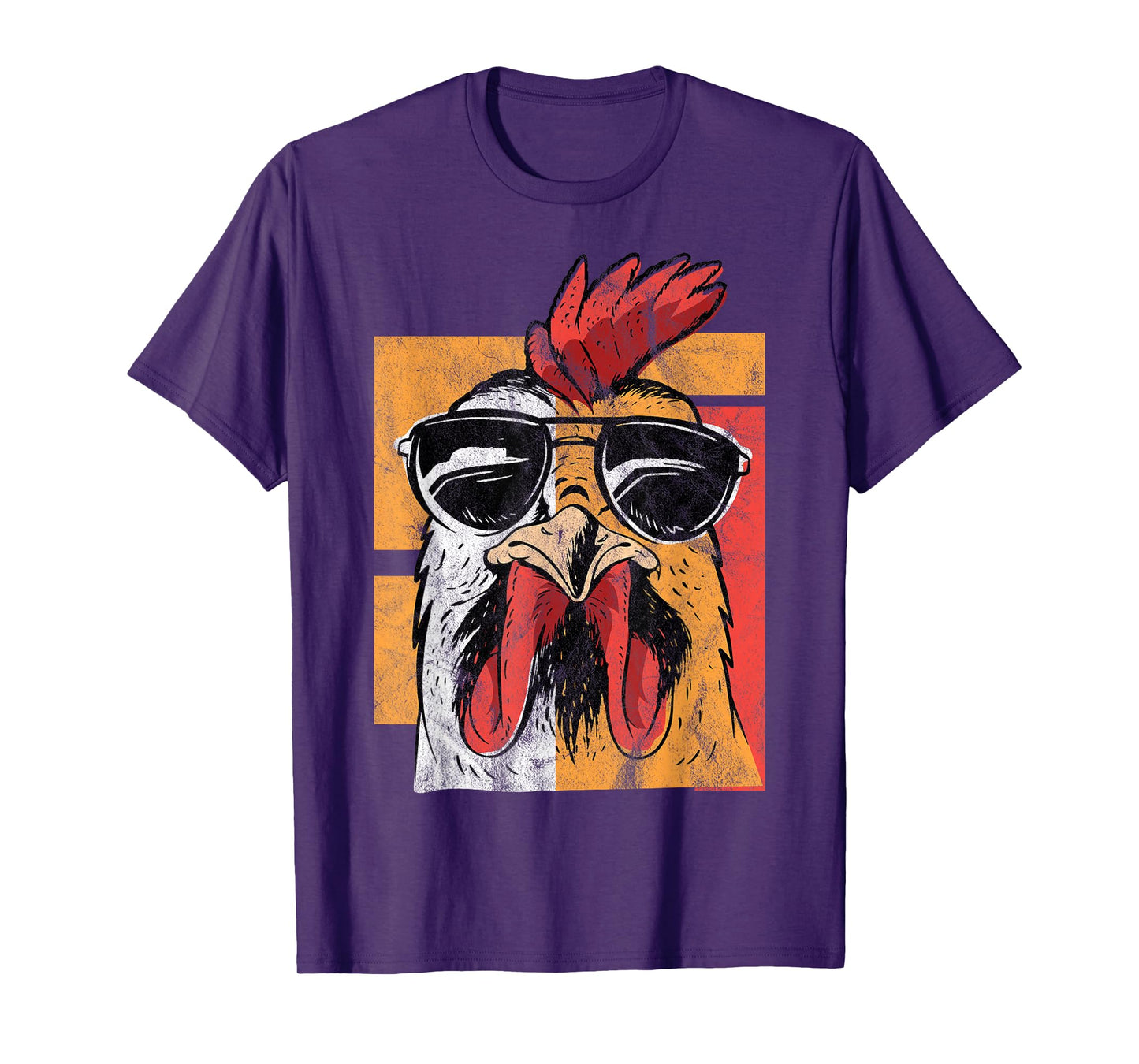 Cool Rooster Wearing Sunglasses Retro Vintage Chicken Tee T-Shirt