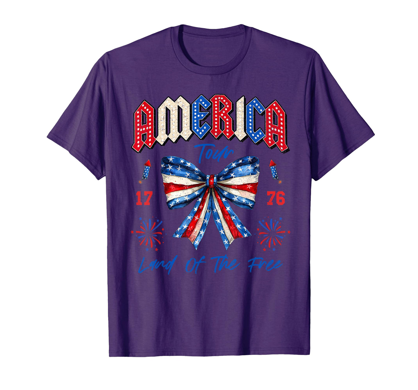 America Tour 1776 Coquette Bow Freedom Patriotic 4th Of July T-Shirt