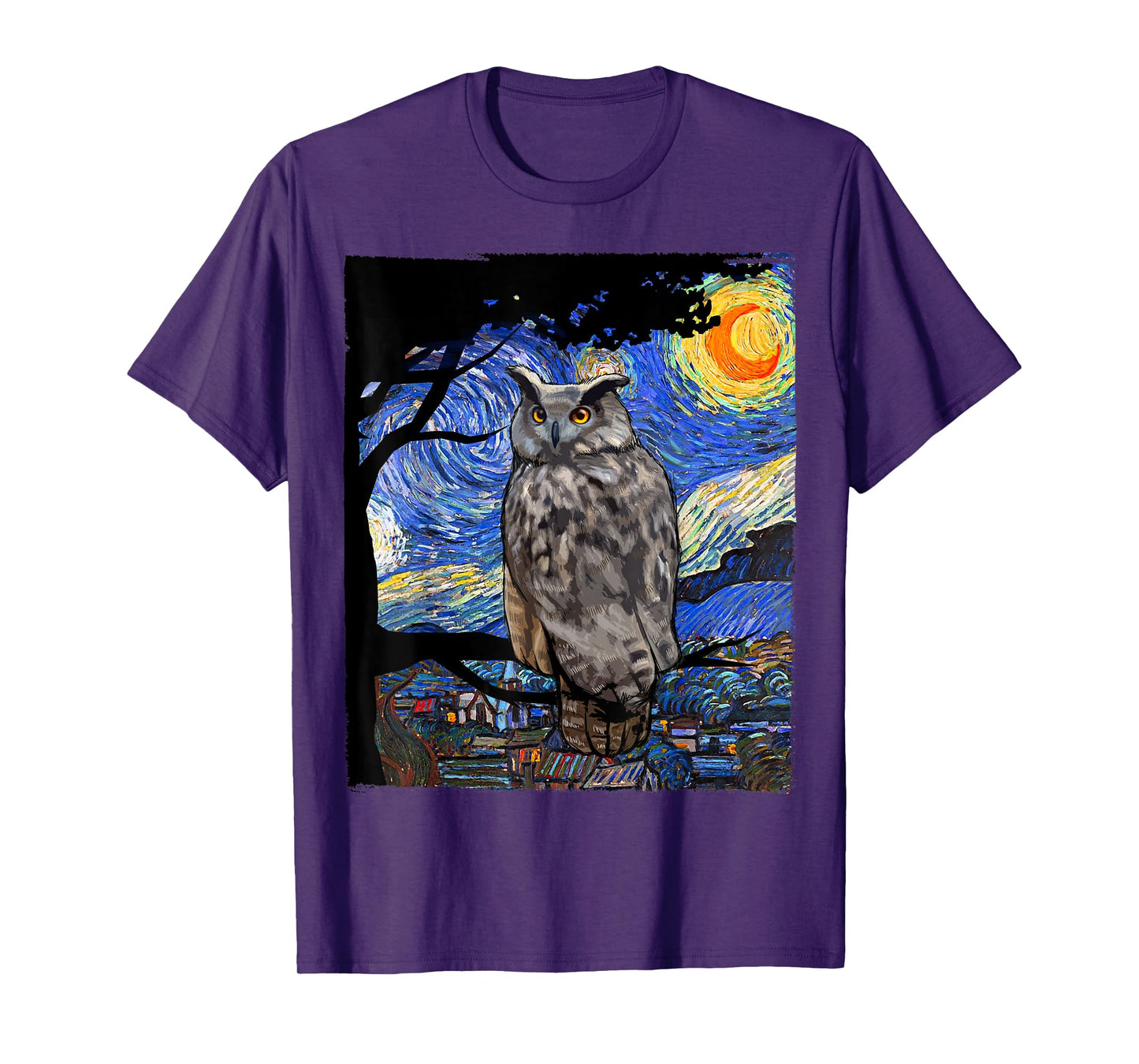 Owl Lover, Bird Lover Art, Owl Starry Night, Owl T-Shirt