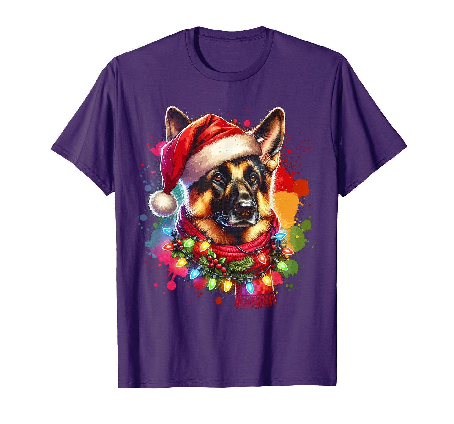 Christmas German Shepherd Xmas Shepherd Mom Dog Lover Womens T-Shirt