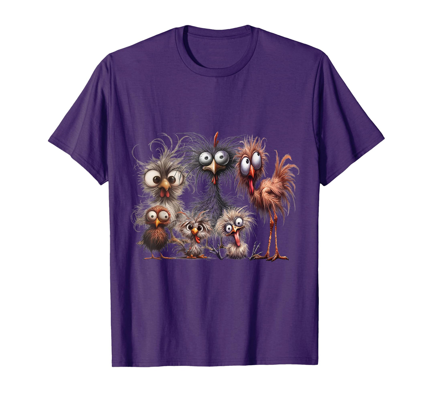 Funny Chicken Lovers - Crazy Chicken Family Matching Eagerly Funny Chicken Art T-Shirt - Unisex, Black, Small, Short Sleeve, T-Shirt