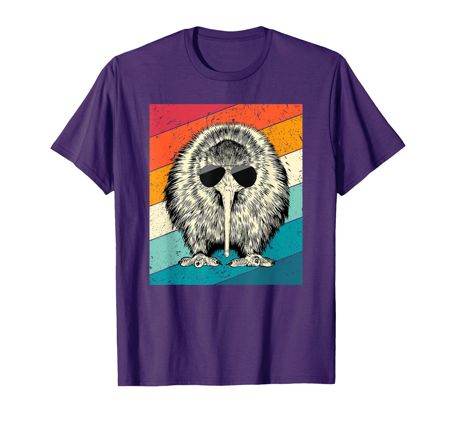Retro Vintage Kiwi Bird with Sunglasses Animal Lovers T-Shirt