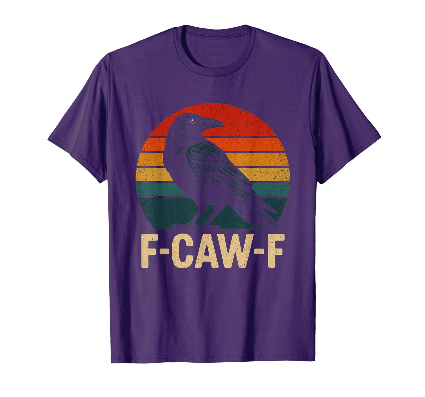 Funny Retro F Caw F Crow Lover Black Bird Joke Design T-Shirt