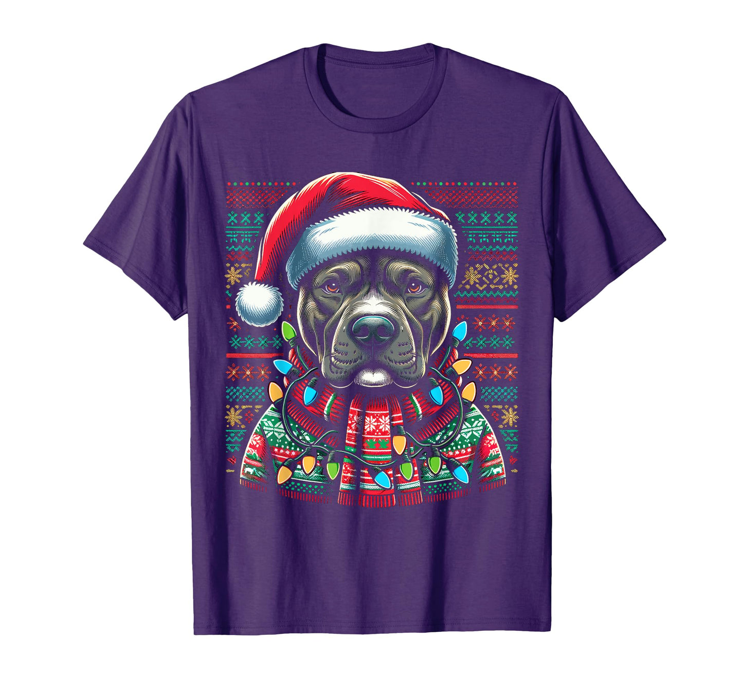 Christmas Pit bull Xmas Pit Bull Mom Dog Lover Santa Womens T-Shirt