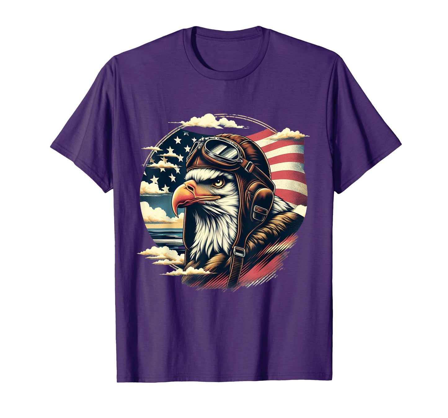 4th of July Patriotic American Shirt Eagle Fighter Pilot T-Shirt
