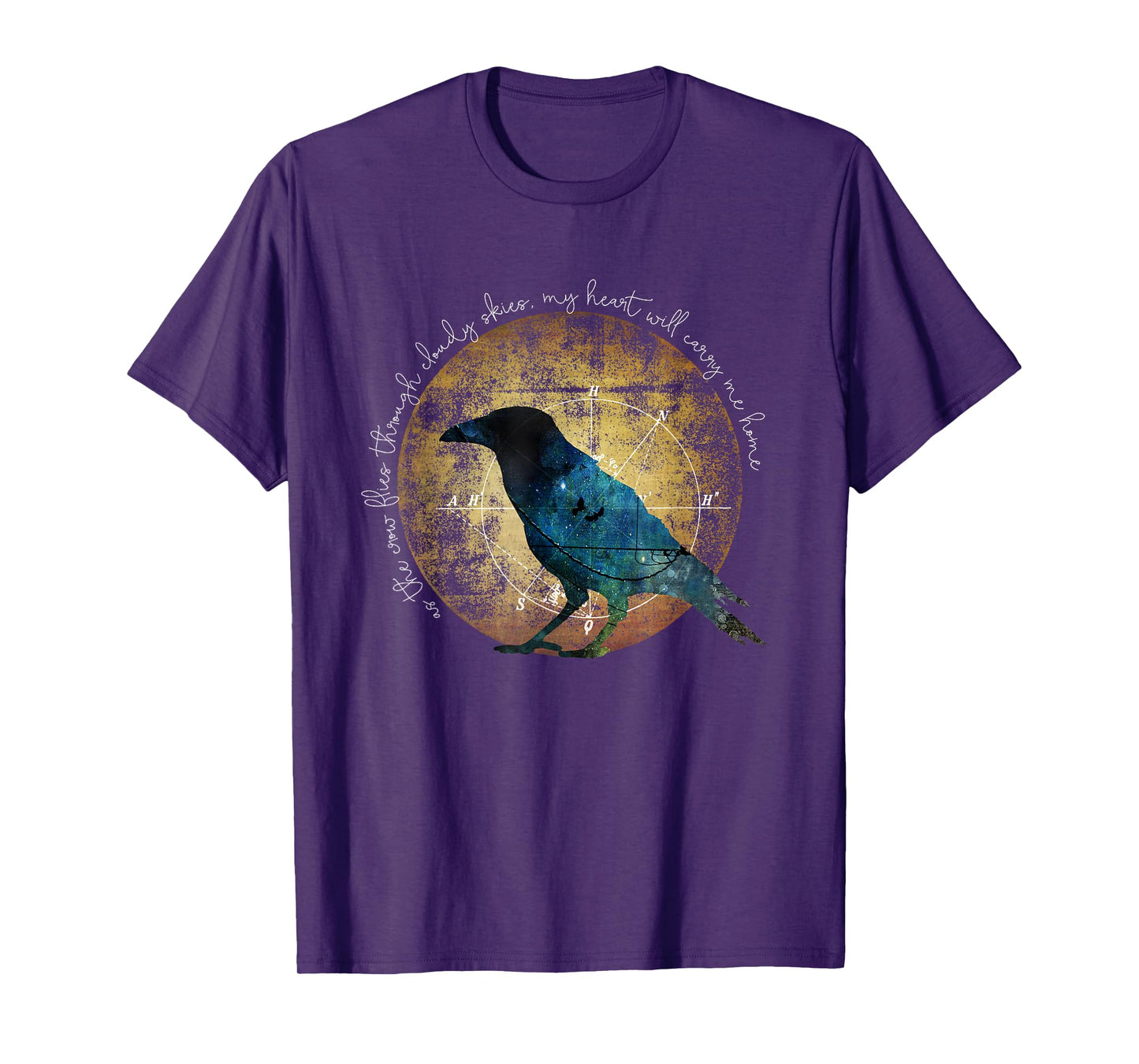 Crow Shirt - As the Crow Flies - Crow Raven Moon Art T-Shirt T-Shirt