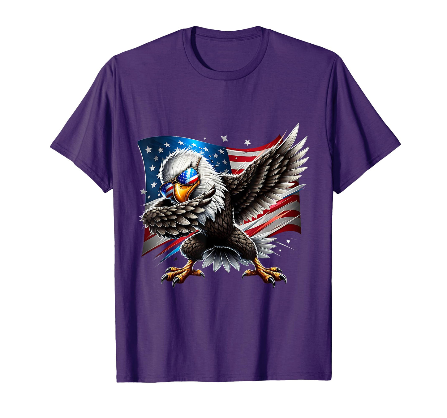 Funny Patriotic Dab American Flag Bald Eagle 4th of July USA T-Shirt