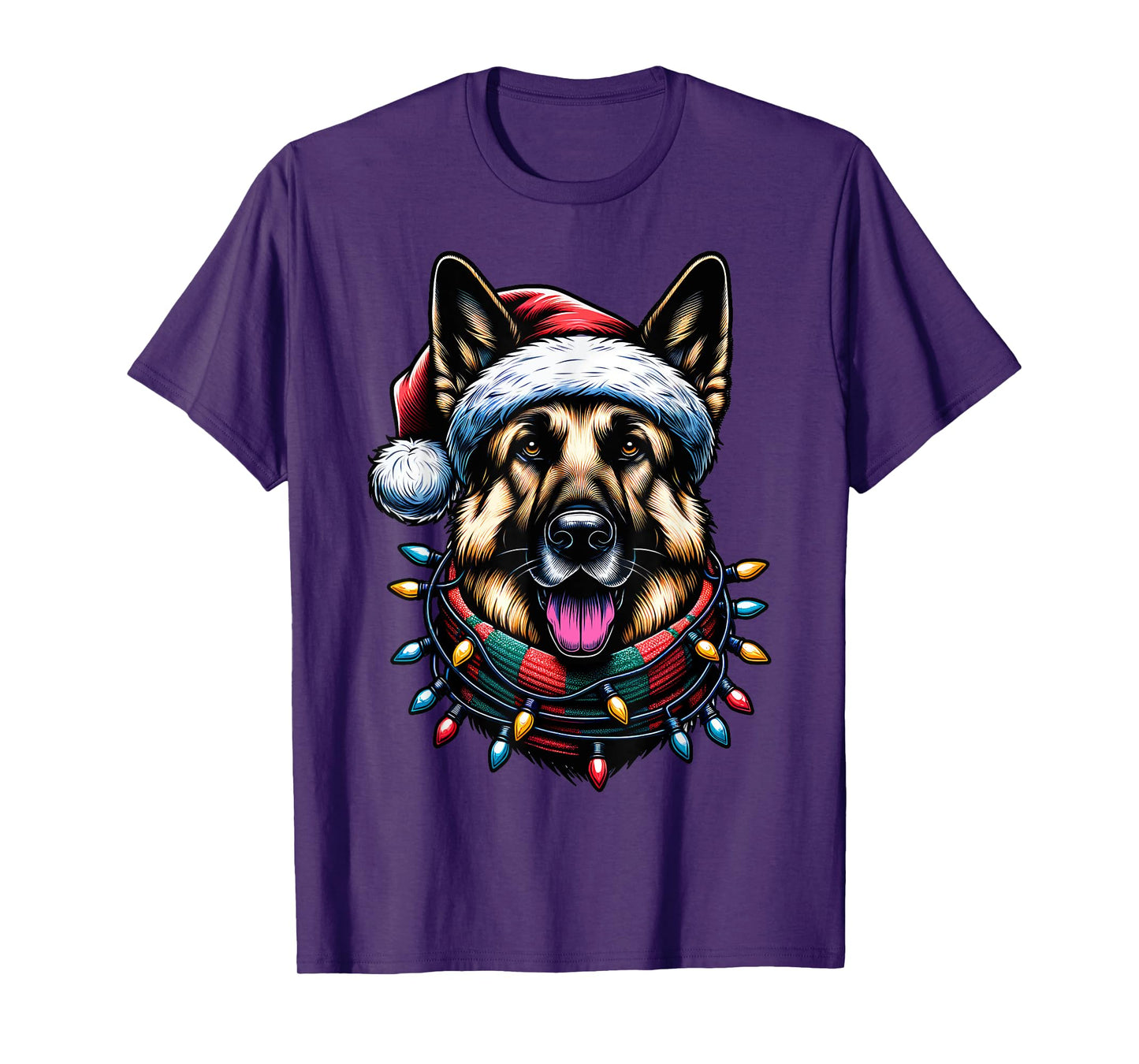 Christmas German Shepherd Xmas Shepherd Mom Dog Lover Womens T-Shirt