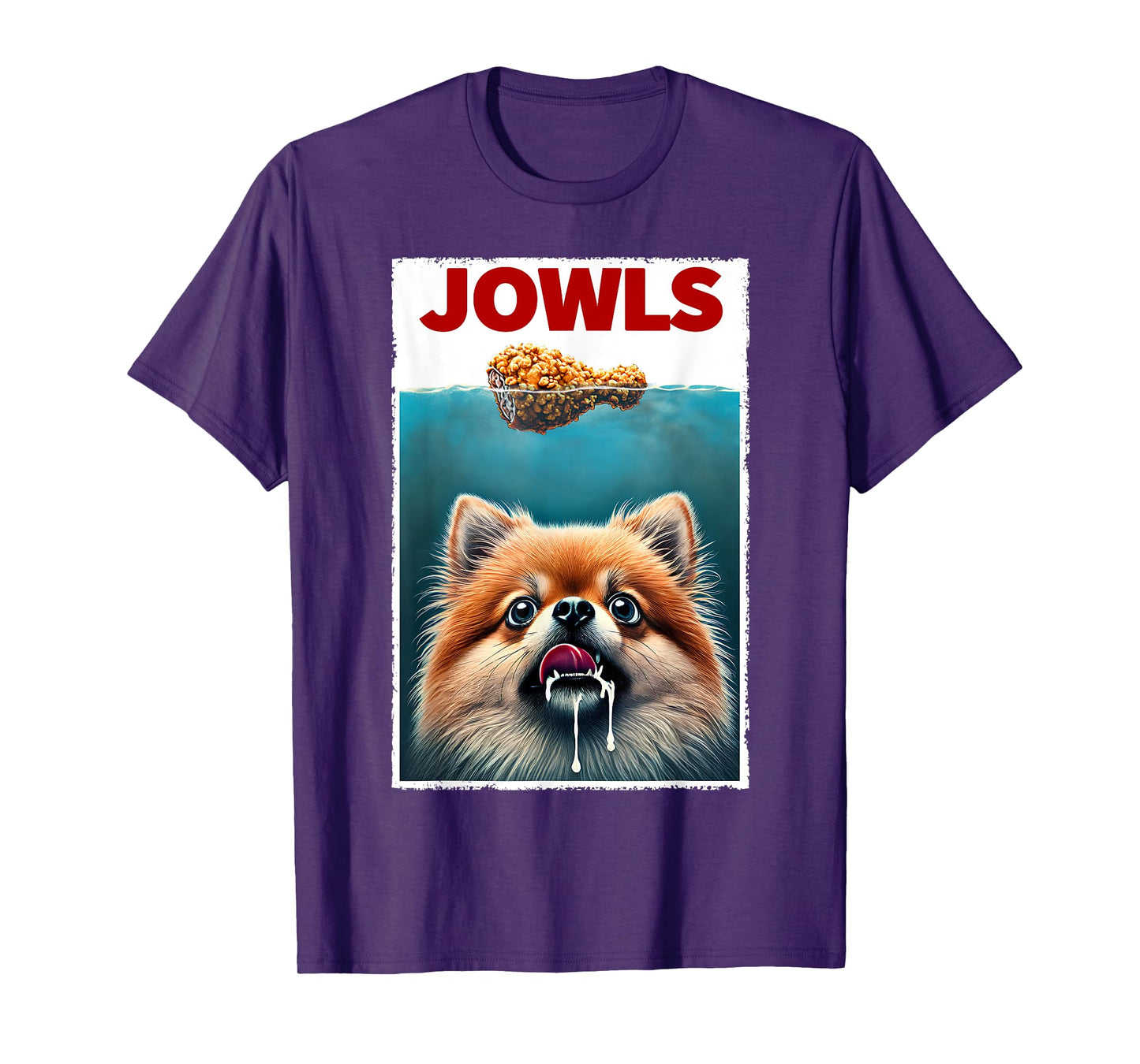 Funny Pomeranian and Fried Chicken Parody Jowls Dog Lover T-Shirt for Men Women Kids