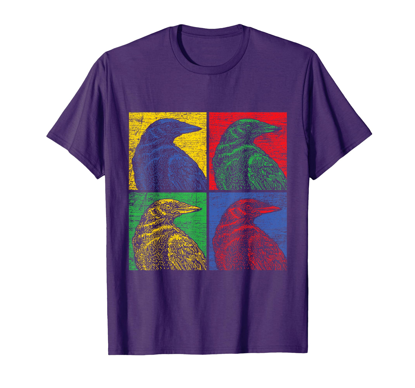 Crow Pop Art T-Shirt Vintage Raven Bird Lover T-Shirt