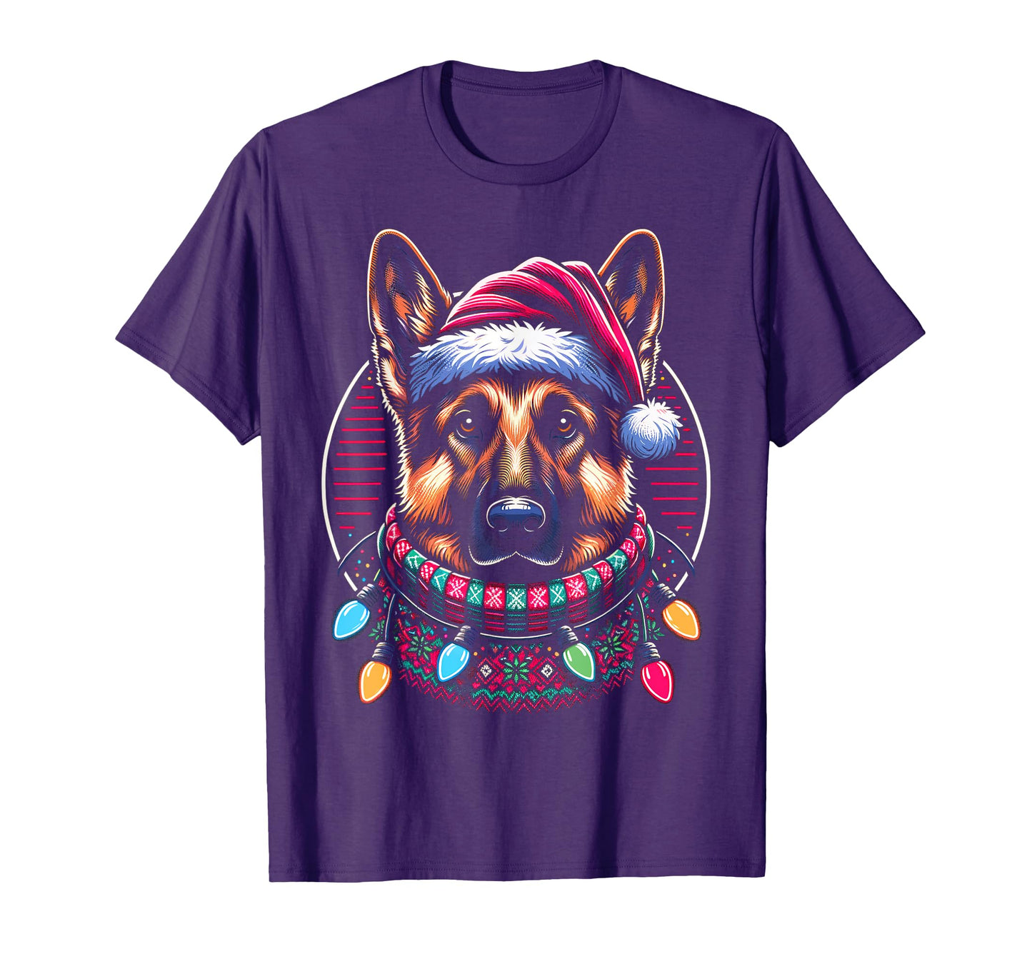Christmas German Shepherd Xmas Shepherd Mom Dog Lover Womens T-Shirt