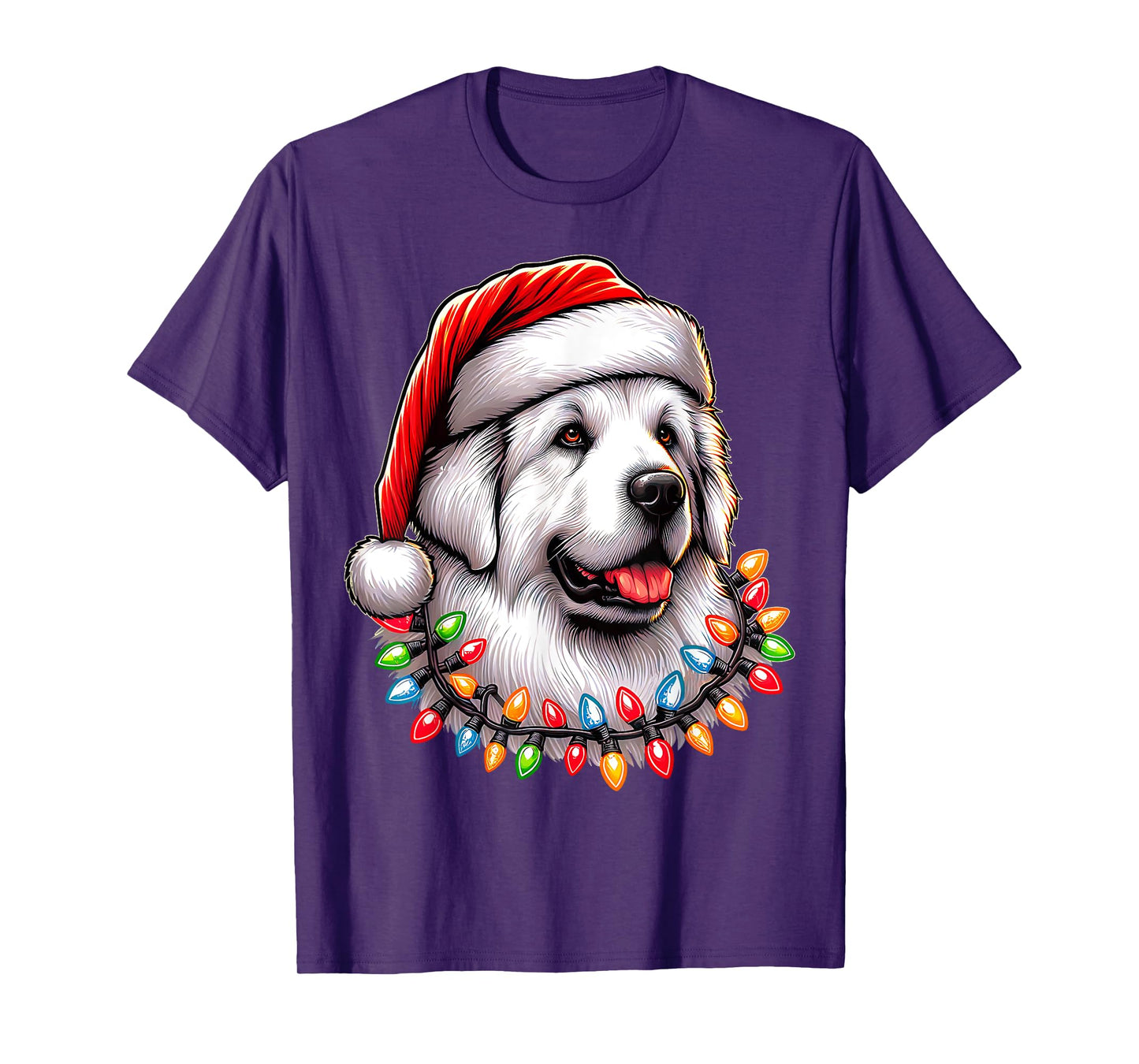 Great Pyrenees Dog Christmas Hat Xmas T-Shirt