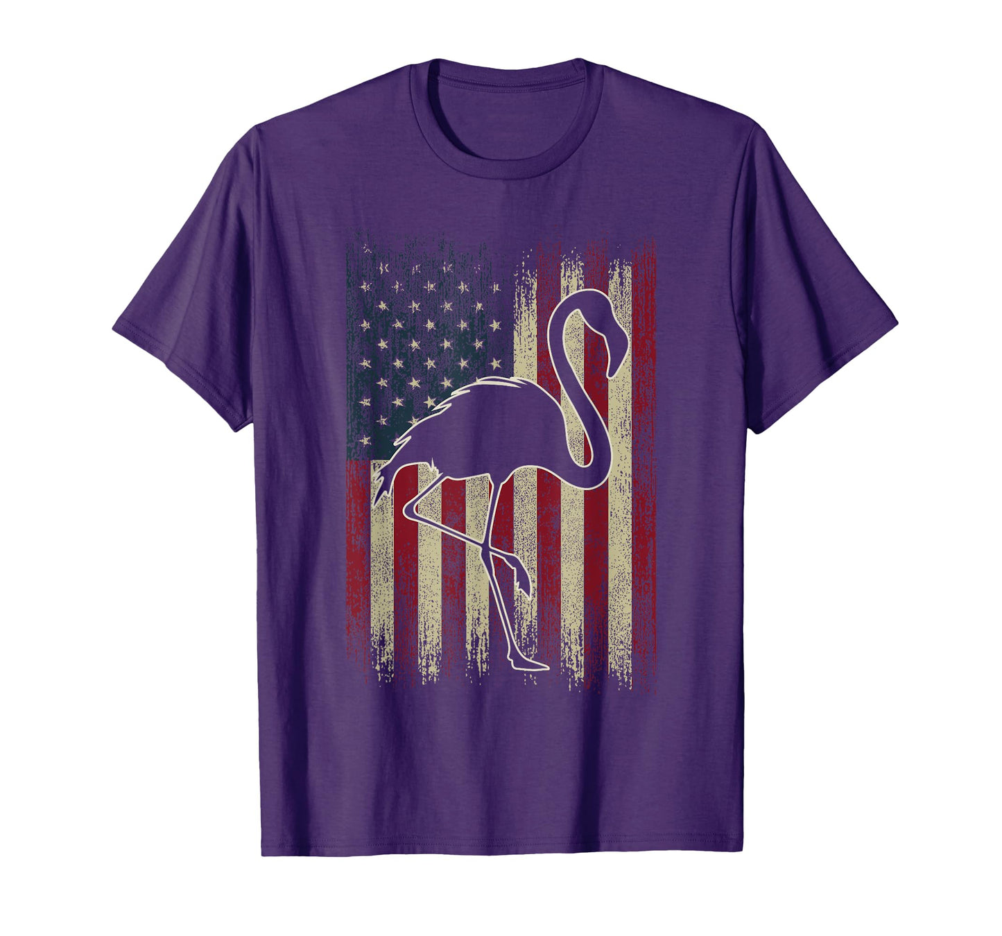 Flamingo 4th of July Vintage American Flag Flamingo T-Shirt