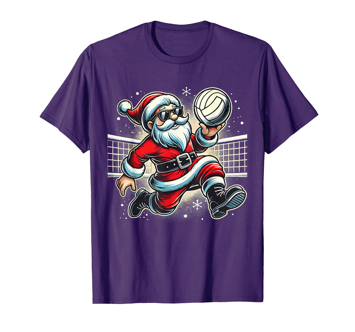 Santa Playing Volleyball Lovers Boys Girls Kids Christmas T-Shirt
