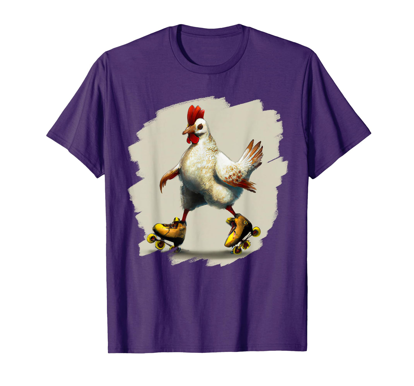 Funny Chicken Roller Skates Farm Animal Skating Roller Derby T-Shirt